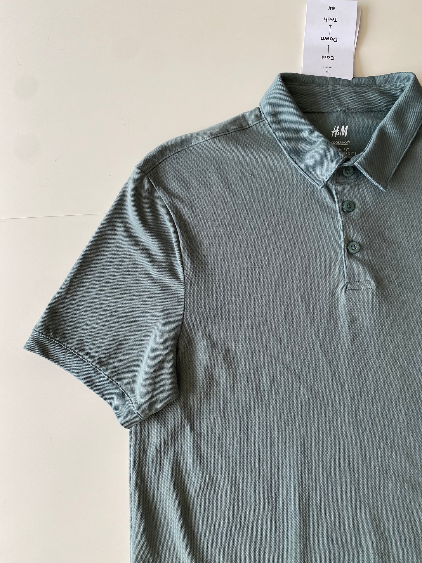 Camisa Polo manga corta verde, Talla S, Hombre
