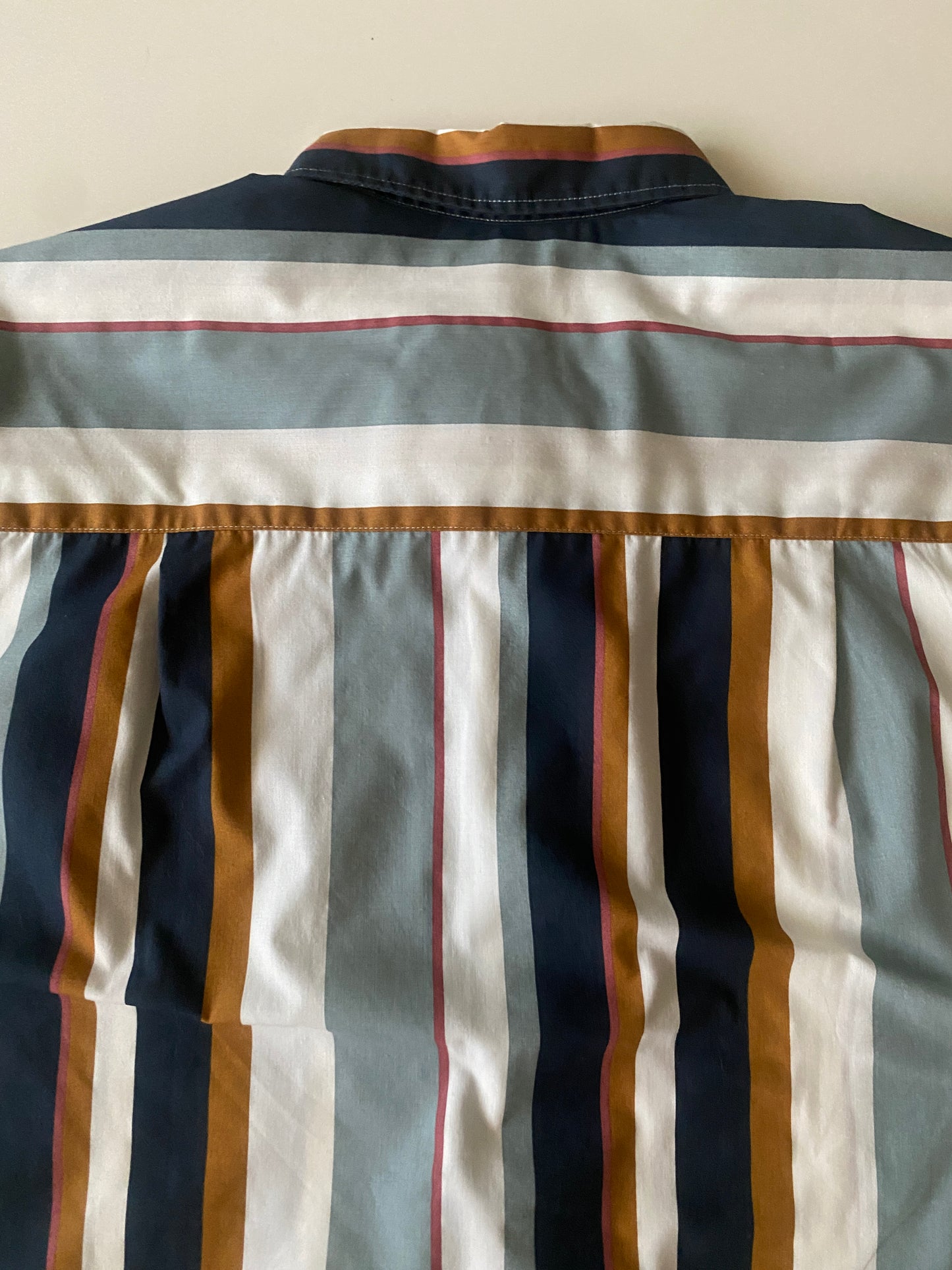 Camisa rayas manga corta, Talla M, Hombre