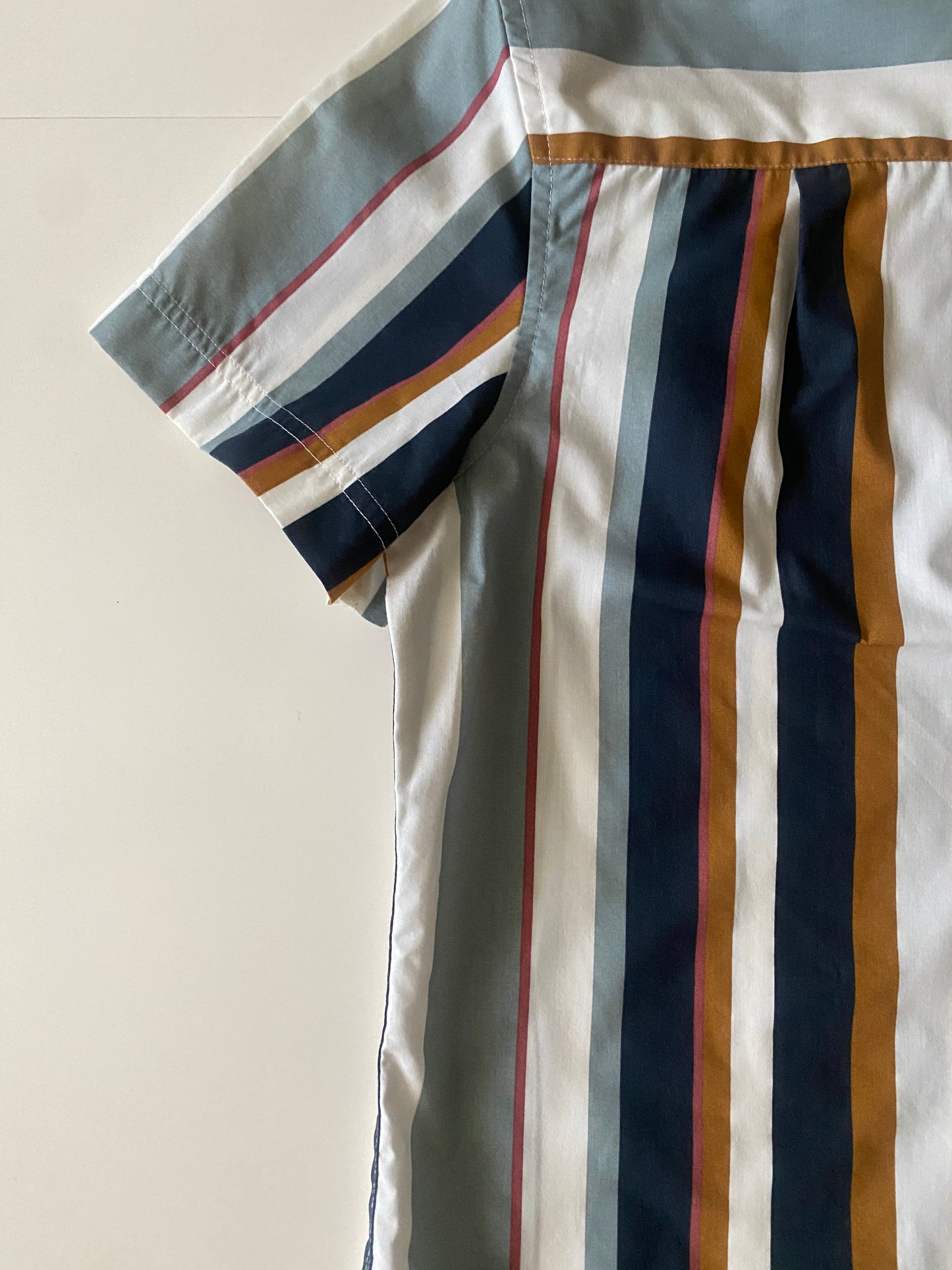 Camisa rayas manga corta, Talla M, Hombre