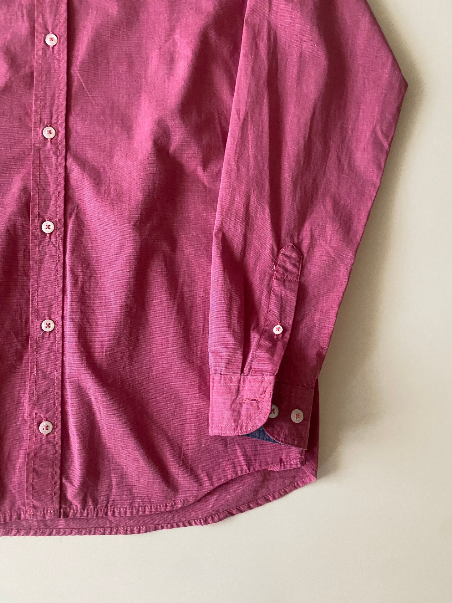 Camisa rosa manga larga, Talla M, Hombre