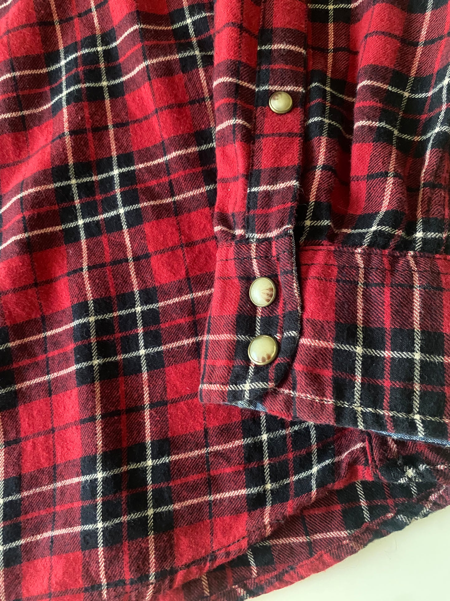 Camisa de cuadros rojos de franela, Talla XL, Mujer