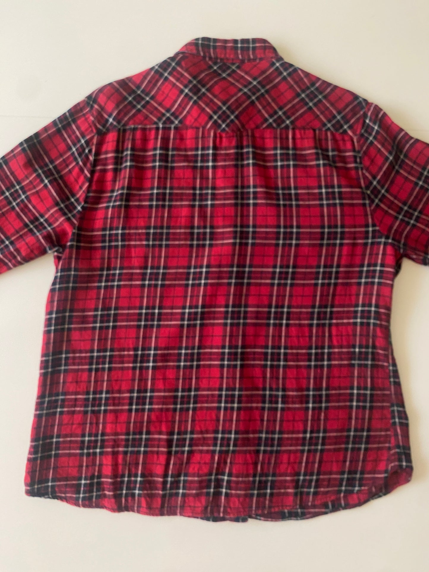Camisa de cuadros rojos de franela, Talla XL, Mujer