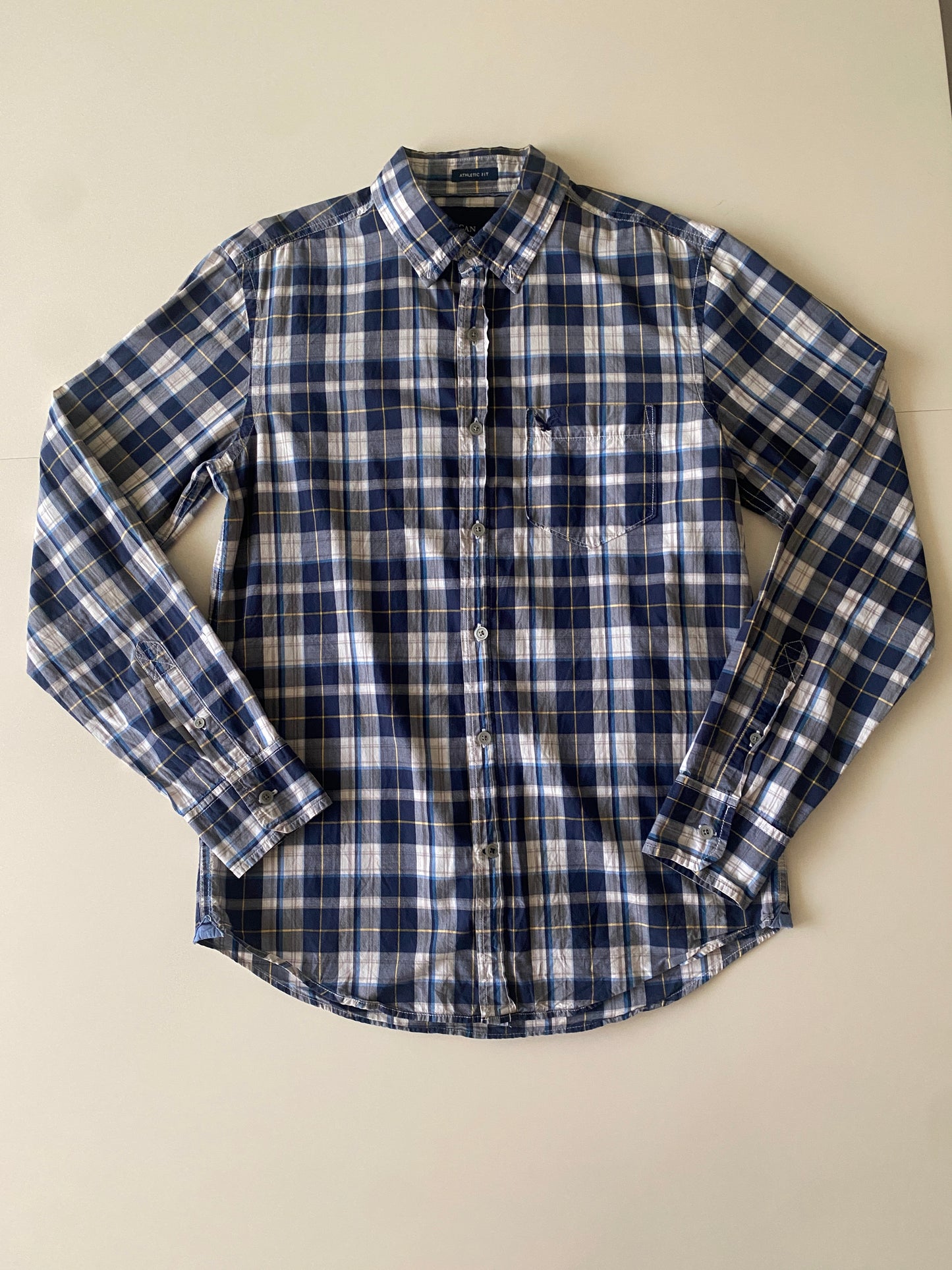 Camisa cuadros azules, Talla S, Hombre