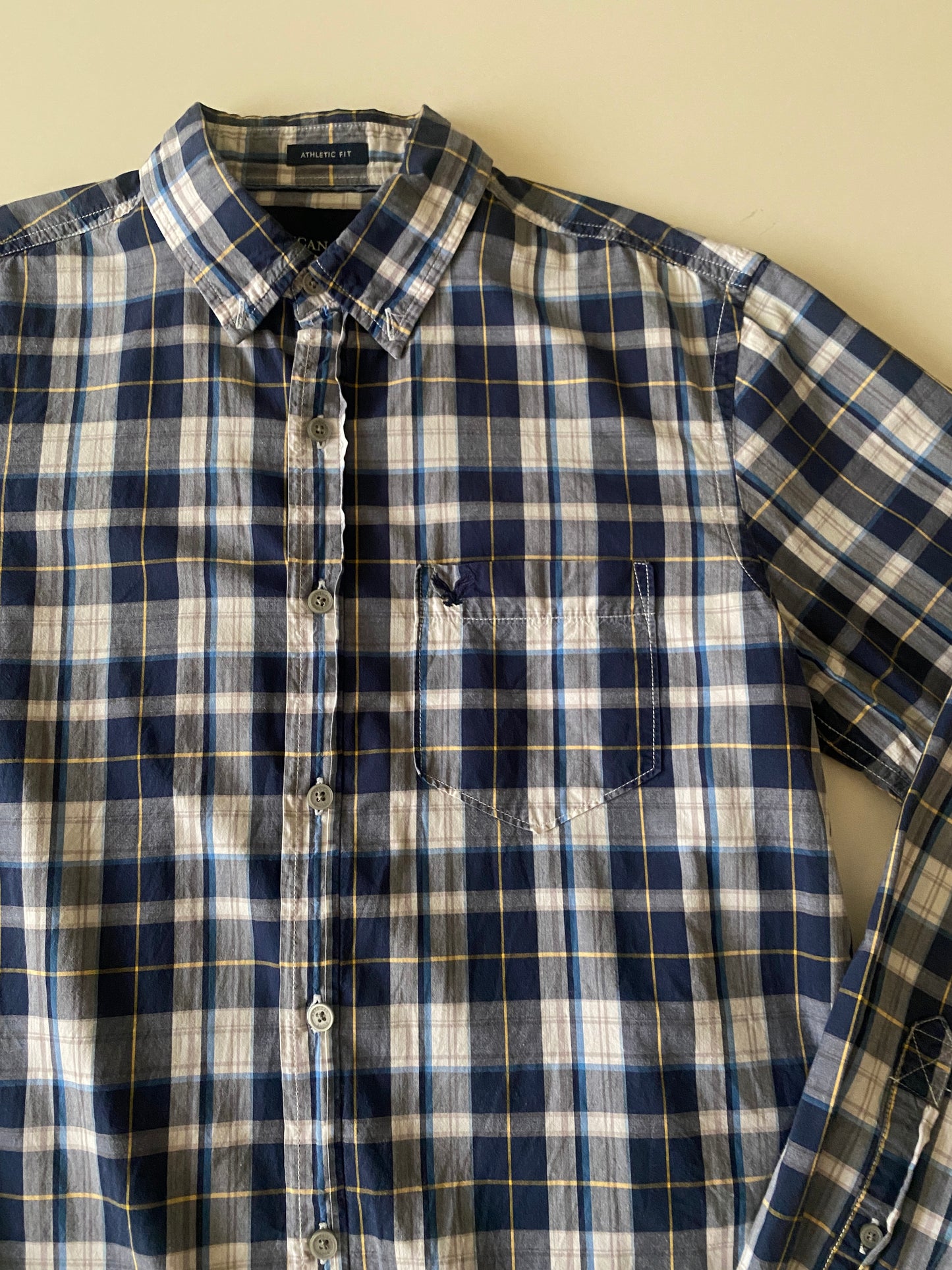 Camisa cuadros azules, Talla S, Hombre