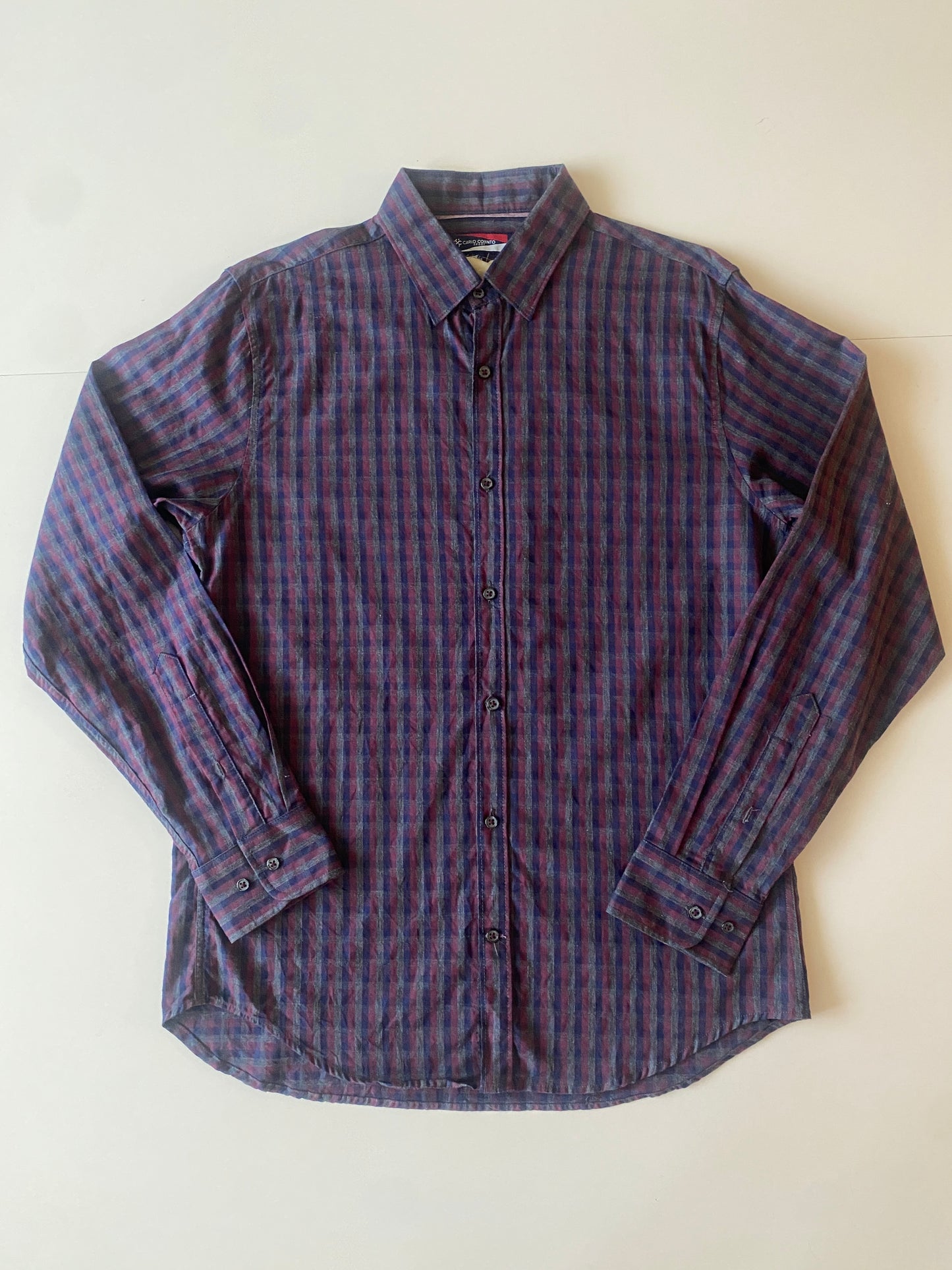Camisa cuadros pequeños, Talla M, 38, Hombre