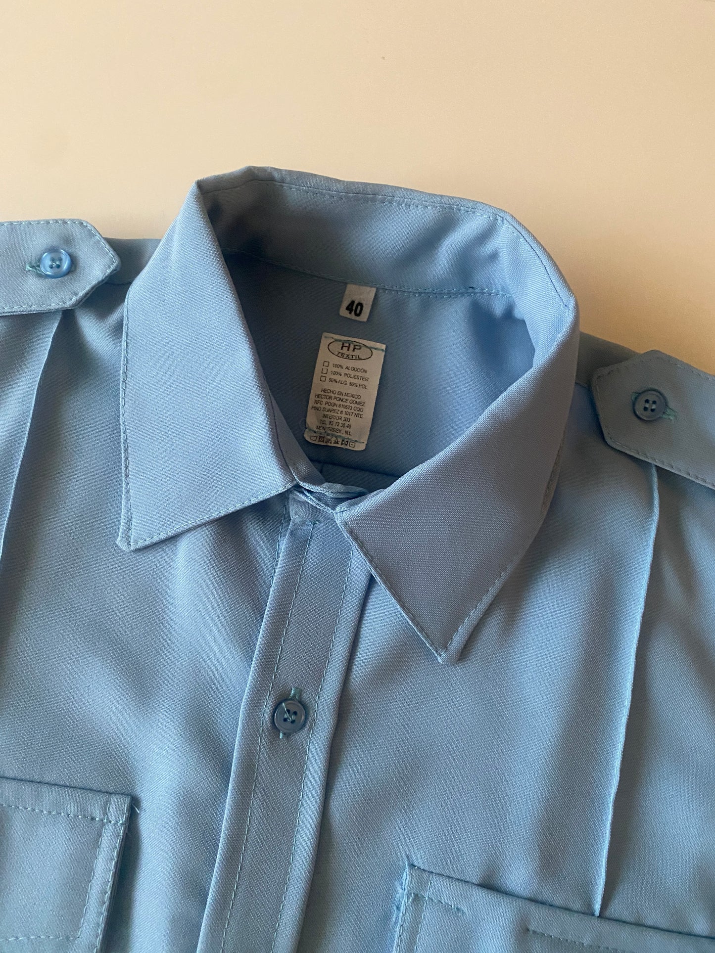 Camisa de trabajo celeste, Talla M, 40, Talla L, 44  Hombre