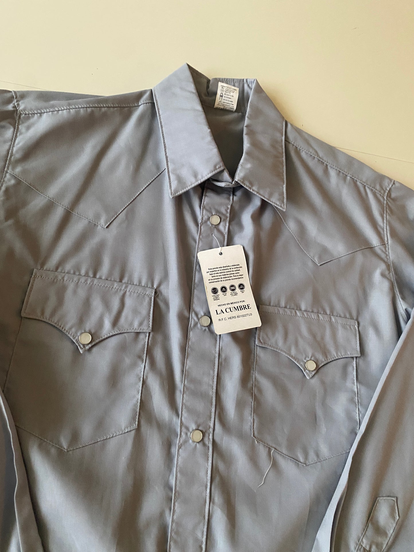 Camisa gris vaquera, Talla M, 34, Hombre