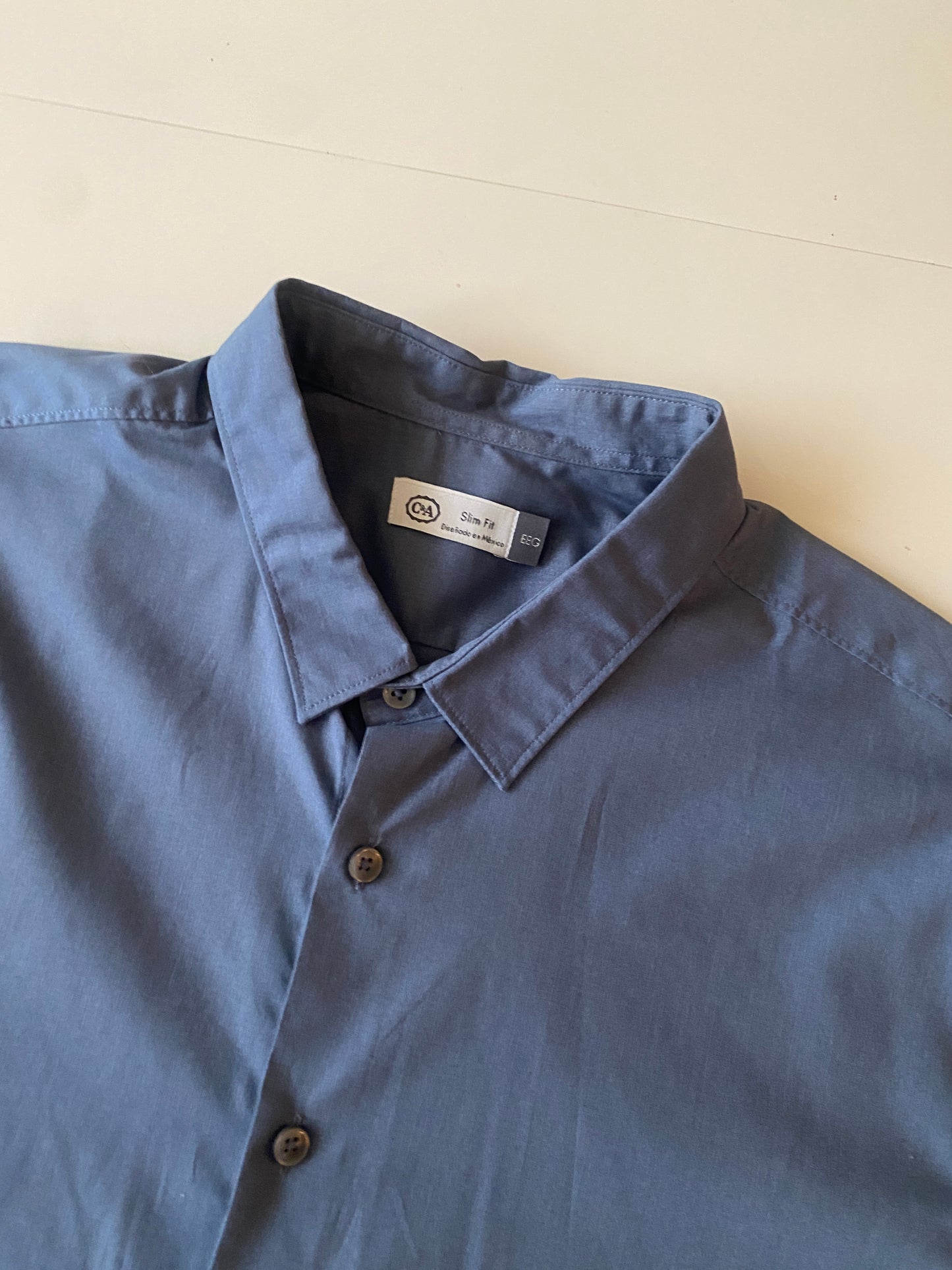 Camisa azul/gris, Talla XXL, Hombre