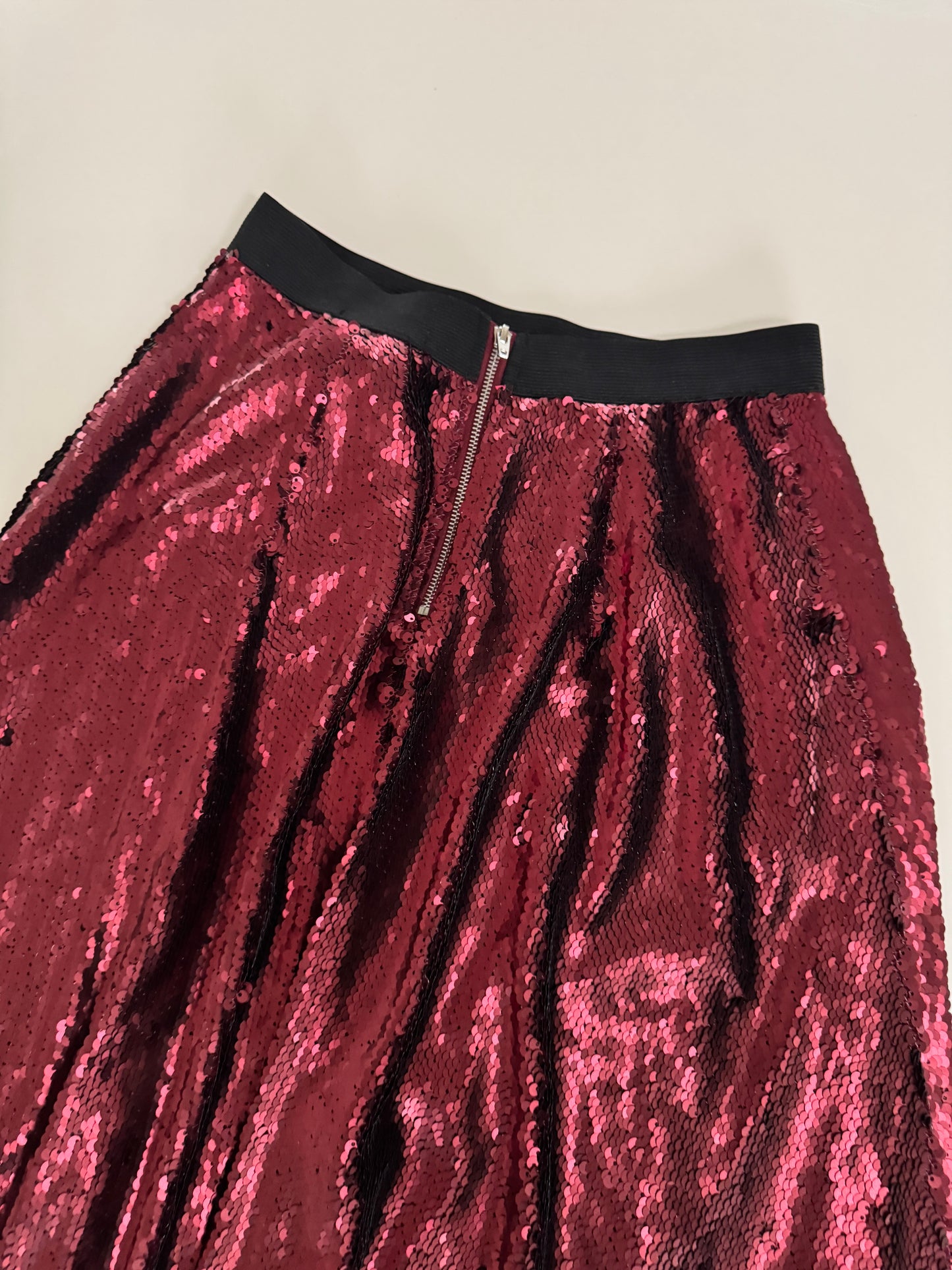Falda evase de lentejuelas, Talla XS, Mujer, Studio LAP