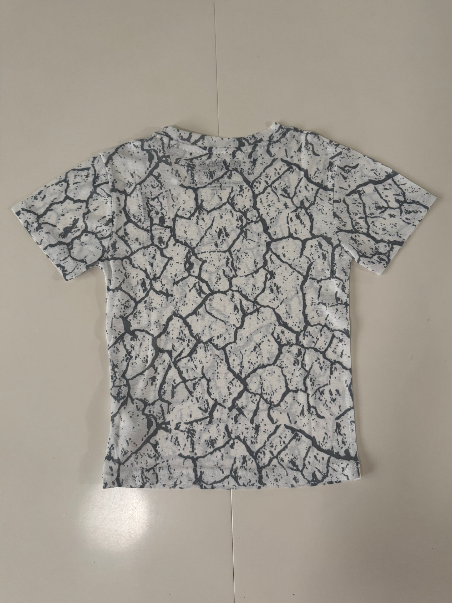 Playera blanca estampada marmol, Talla XS, Mujer, Rewind