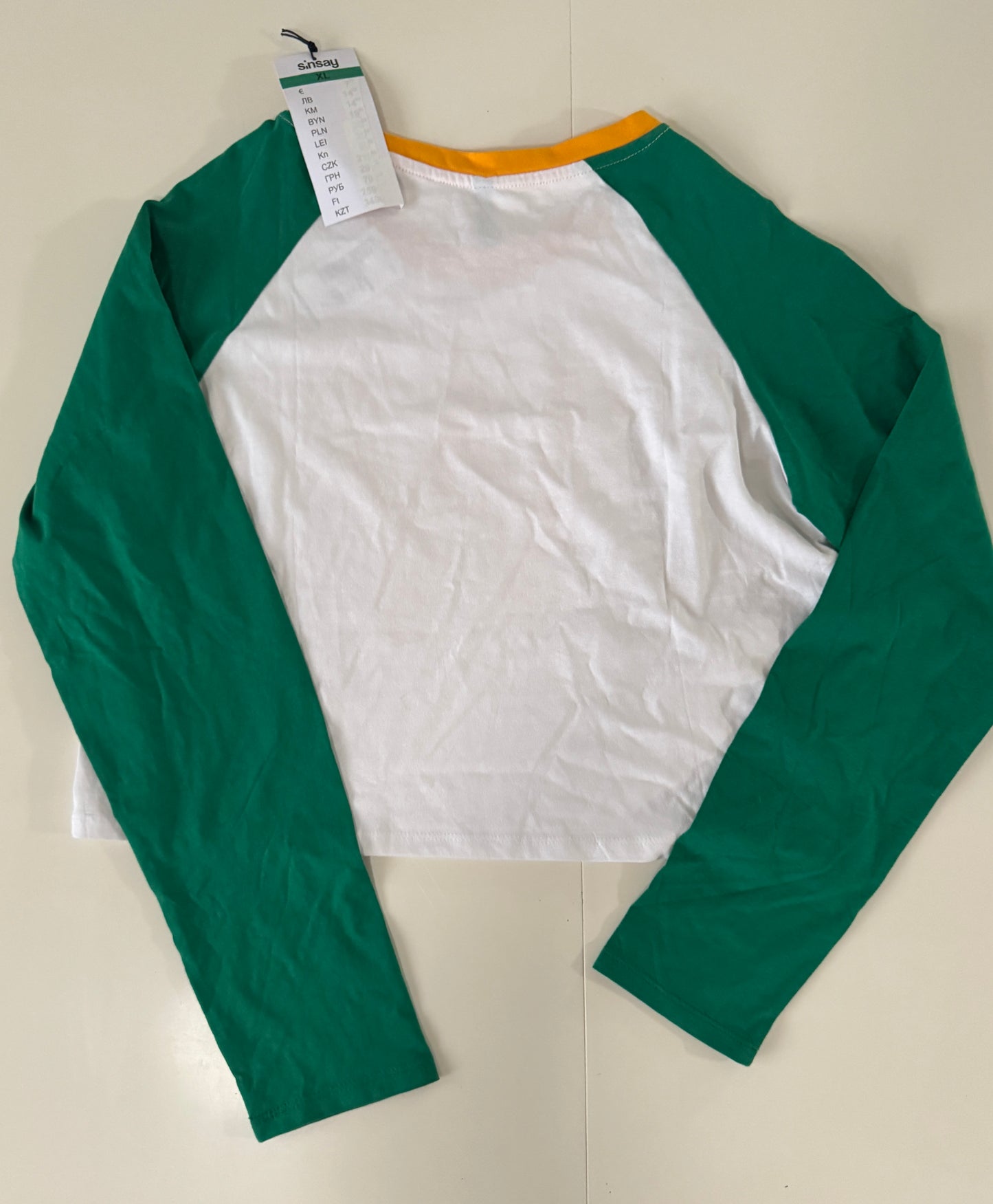 Camisa manga raglan verde, Talla XL, Mujer, Sinsay