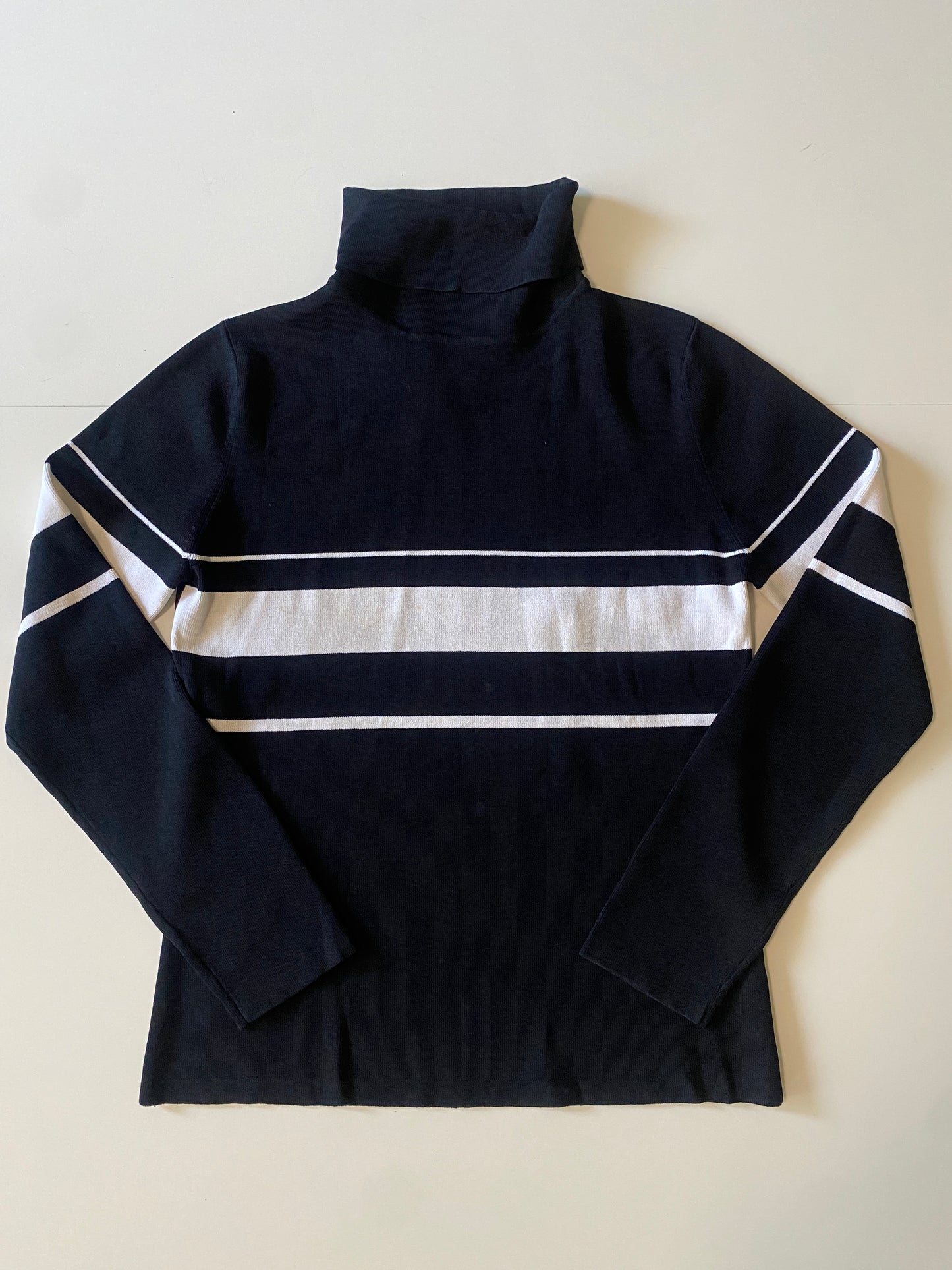 Cardigan tejido negro con blanco, Talla M, Mujer, VINTAGE