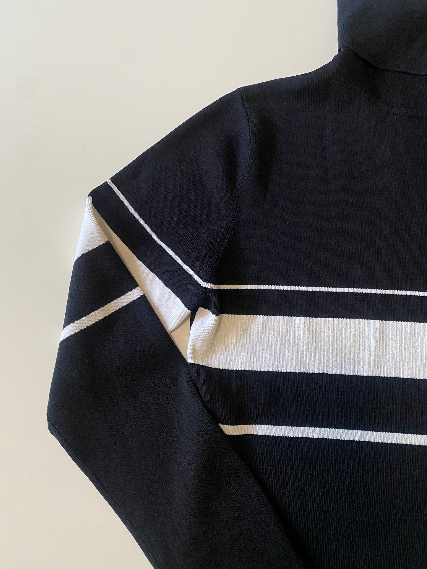Cardigan tejido negro con blanco, Talla M, Mujer, VINTAGE
