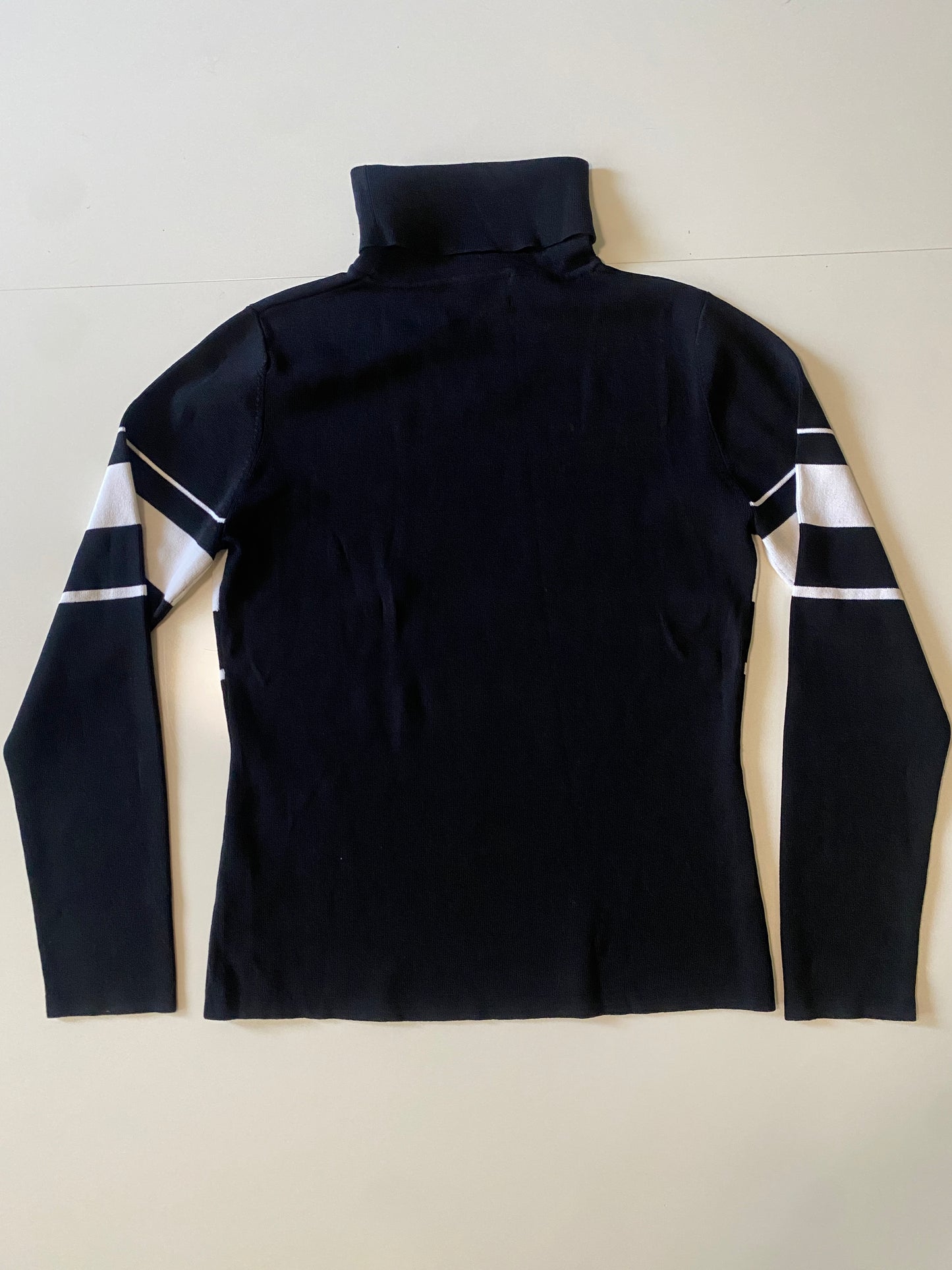 Cardigan tejido negro con blanco, Talla M, Mujer, VINTAGE