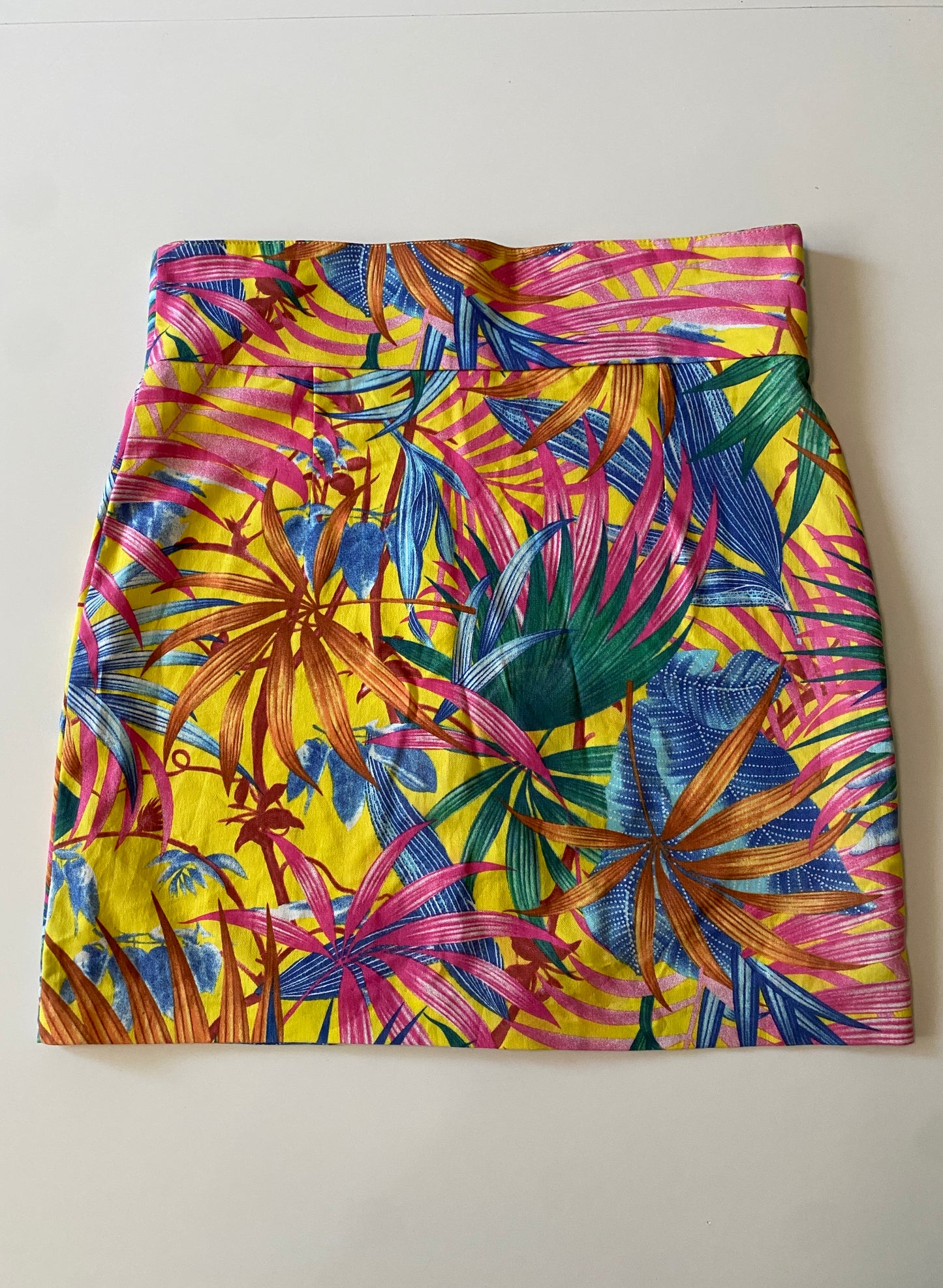 Falda estampada tropical, Talla M, Mujer