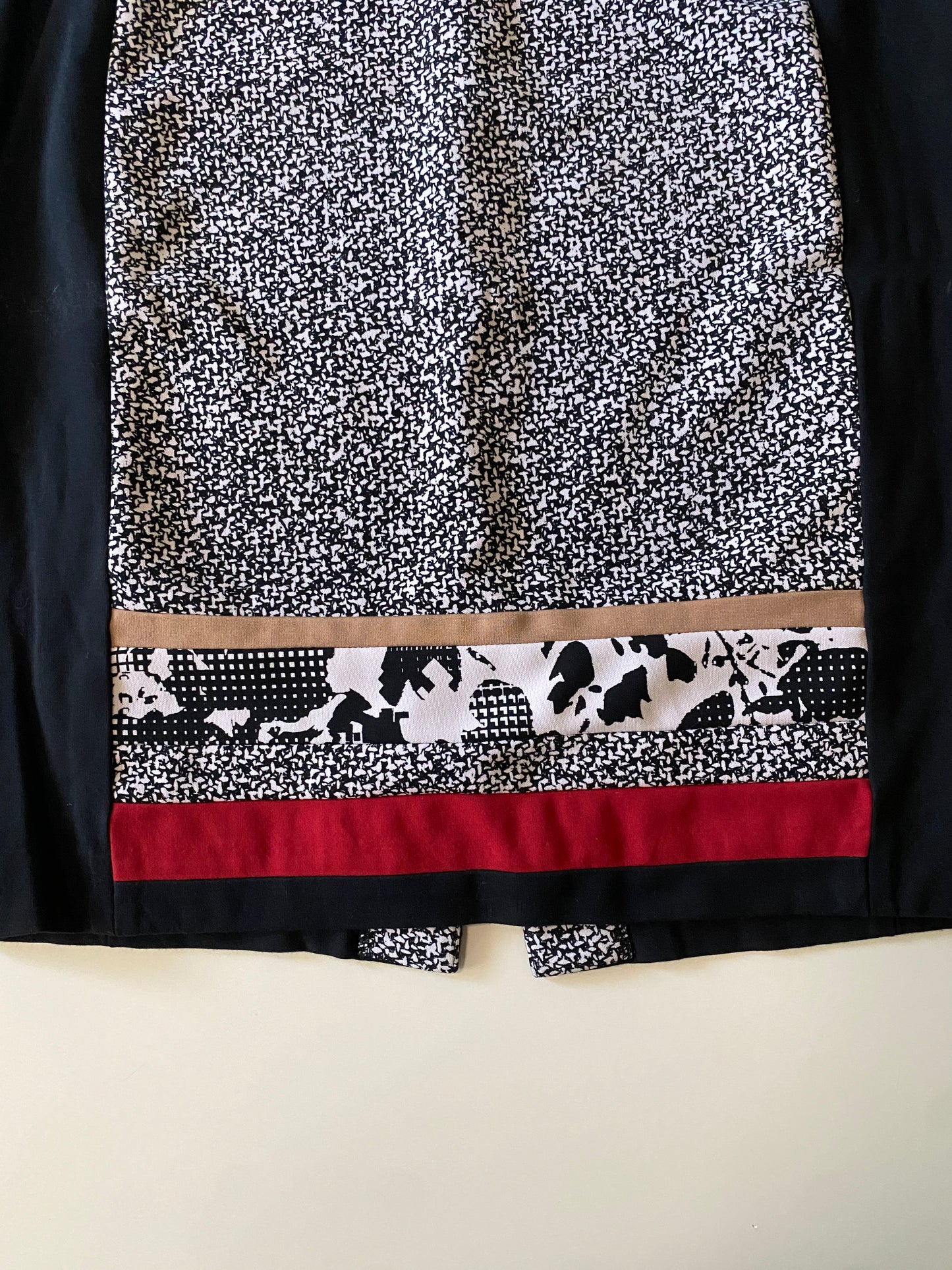 Falda de vestir con bloques estampados, Talla 4, M, Mujer