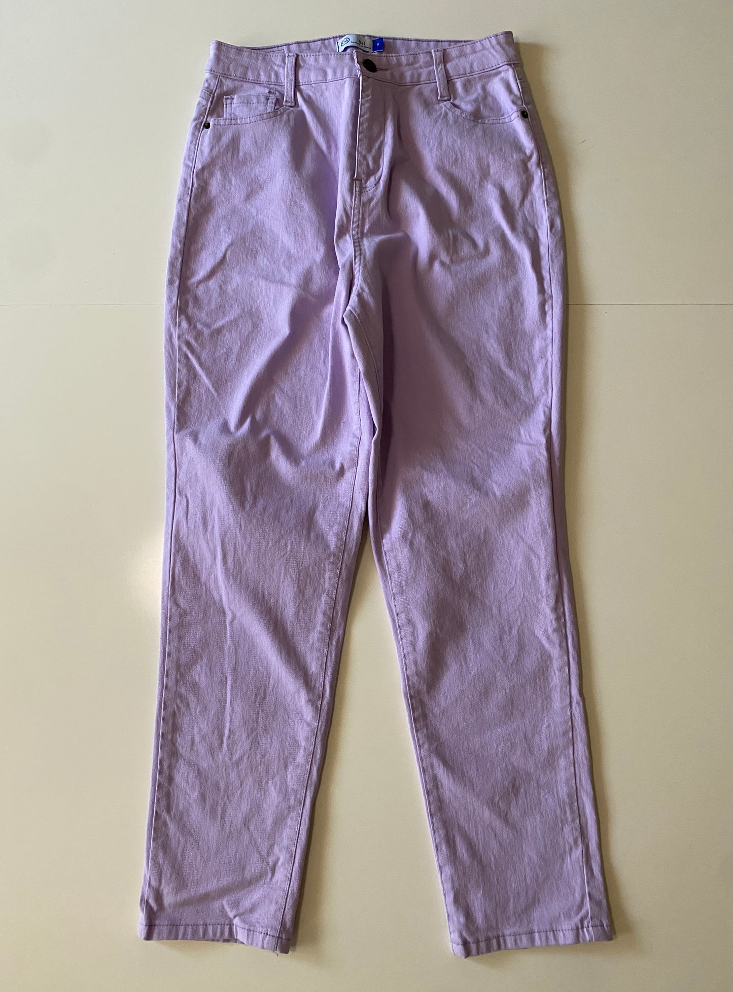 Jeans lilas, tiro alto, Talla 9, Mujer