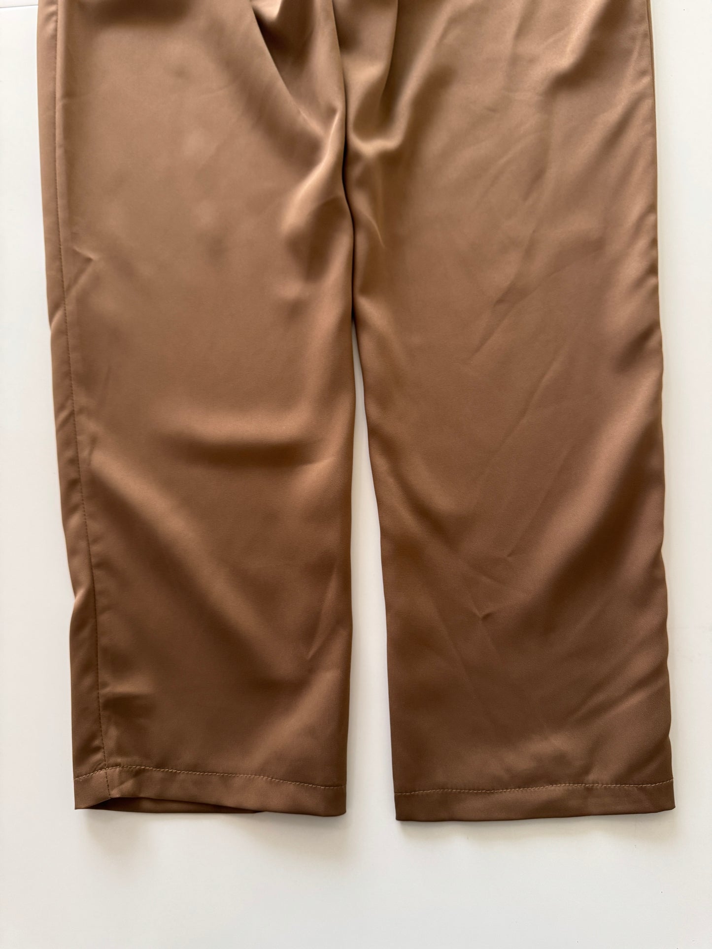 Pantalones de pinzas cafes, Talla M, 6Usa, Mujer, Shein