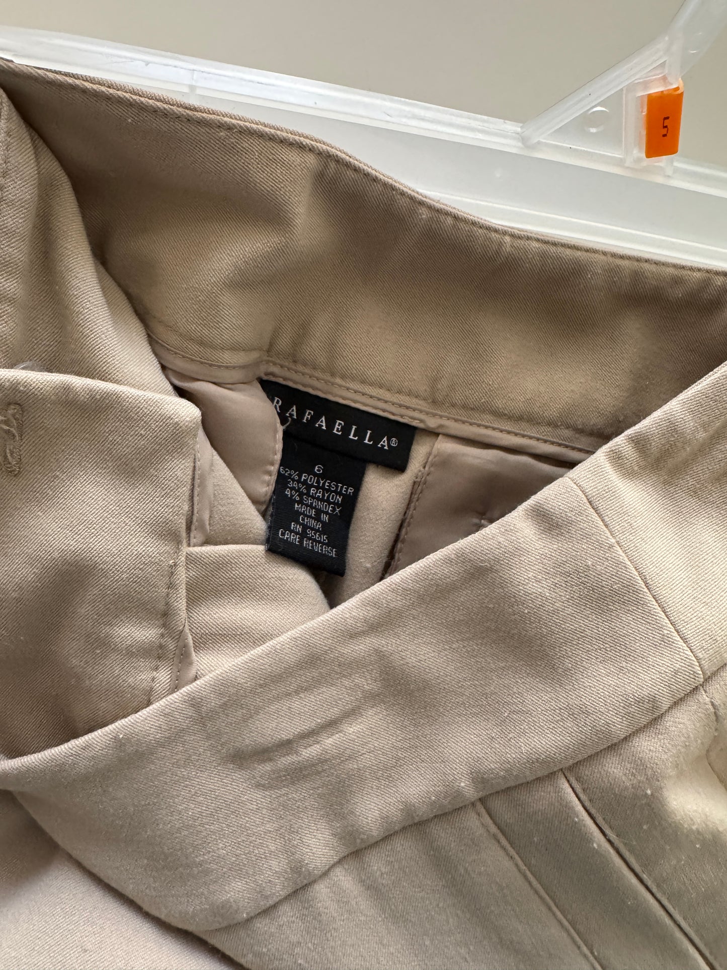 Pantalones beige de vestir, Talla 6, M, Mujer, Rafaella