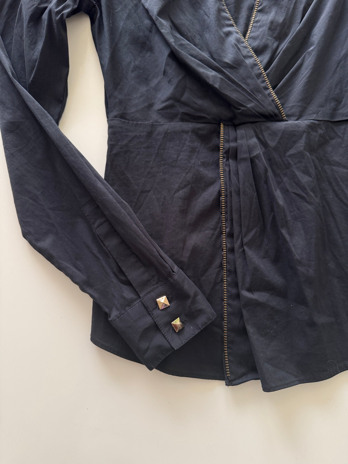 Blusa negra cruzada, Talla Xs, Mujer, A/X Armani Exchange