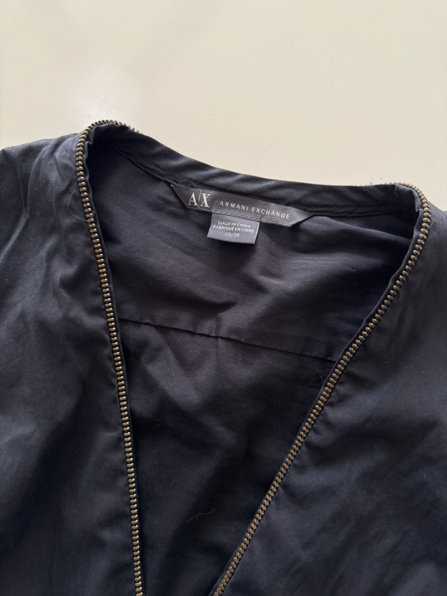 Blusa negra cruzada, Talla Xs, Mujer, A/X Armani Exchange