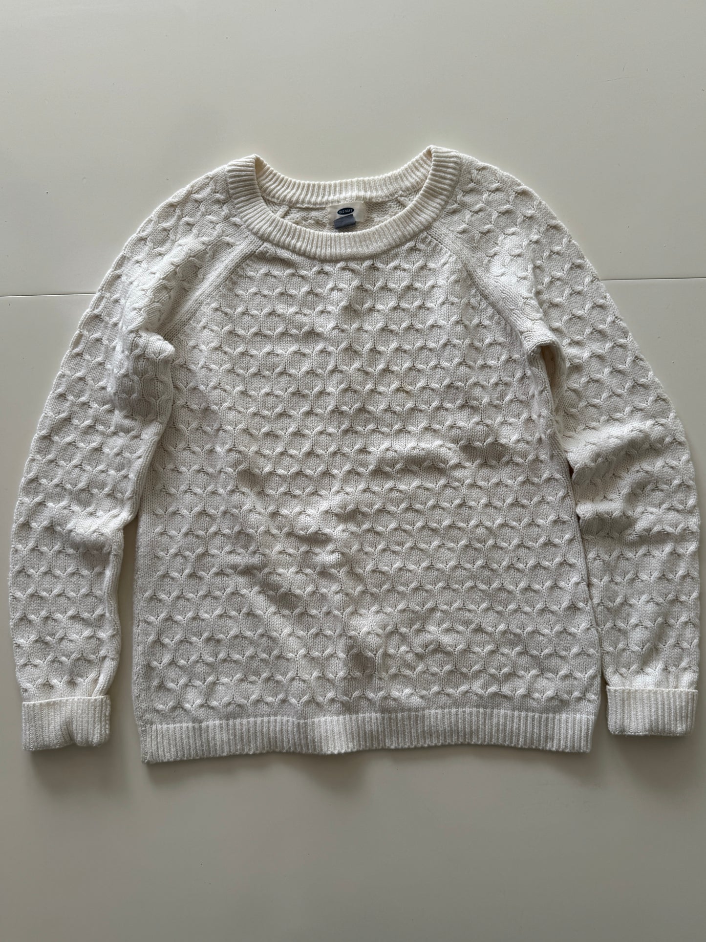 Sweater tejido blanco, Talla S, Mujer, Old Navy