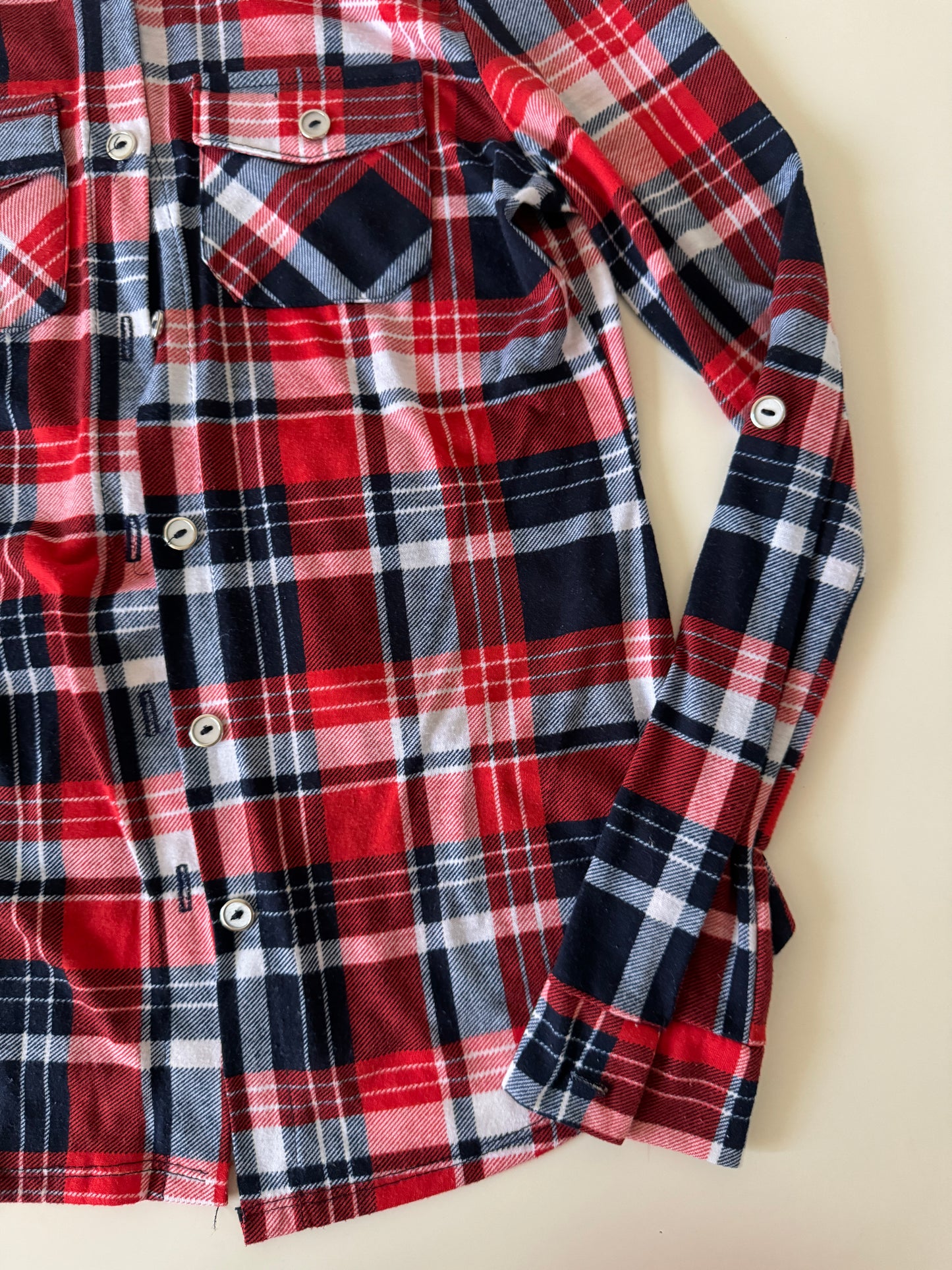 Camisa de franela de cuadros, Talla XS, Mujer