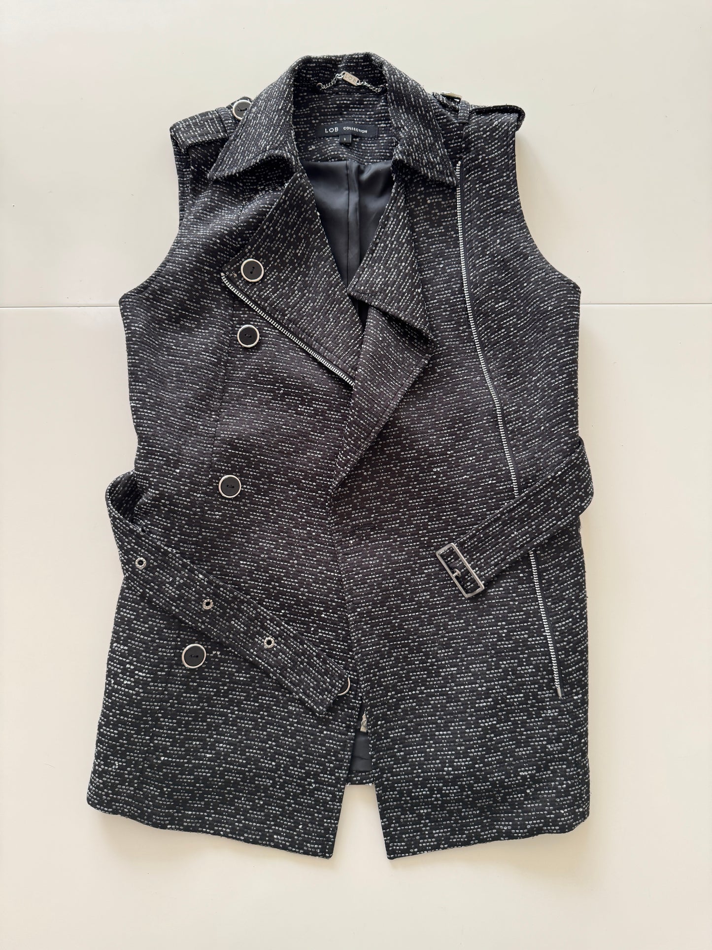 Chaleco de tweed, Talla 1,S, Mujer, LOB Collection