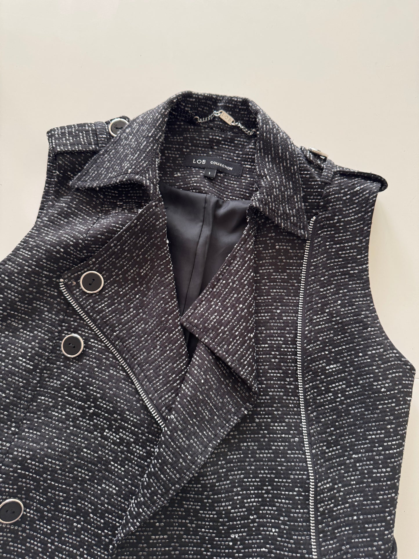 Chaleco de tweed, Talla 1,S, Mujer, LOB Collection