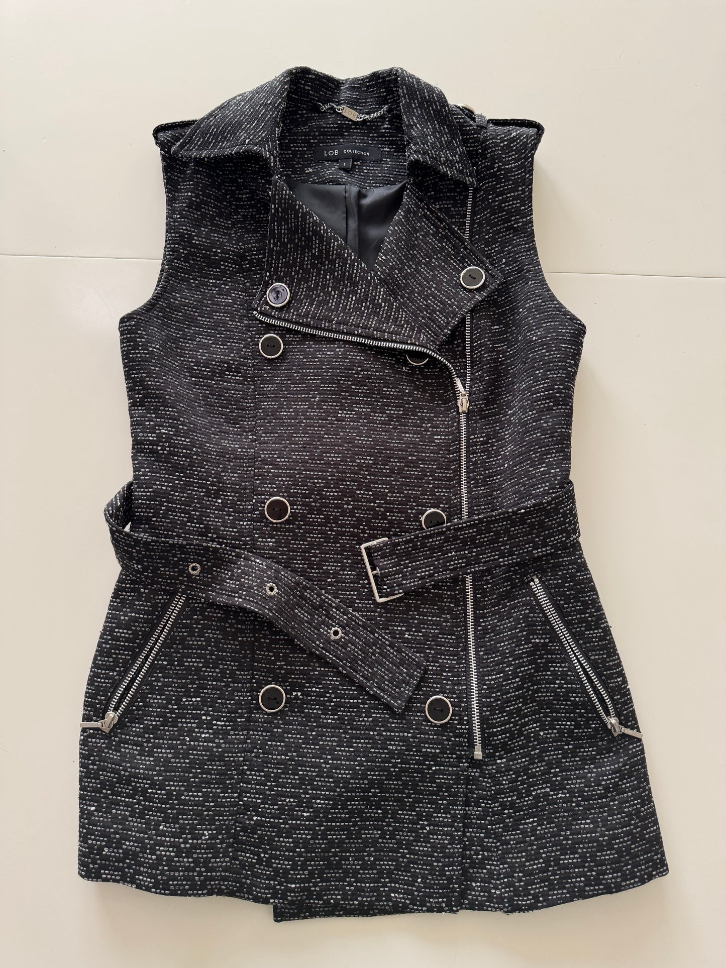 Chaleco de tweed, Talla 1,S, Mujer, LOB Collection