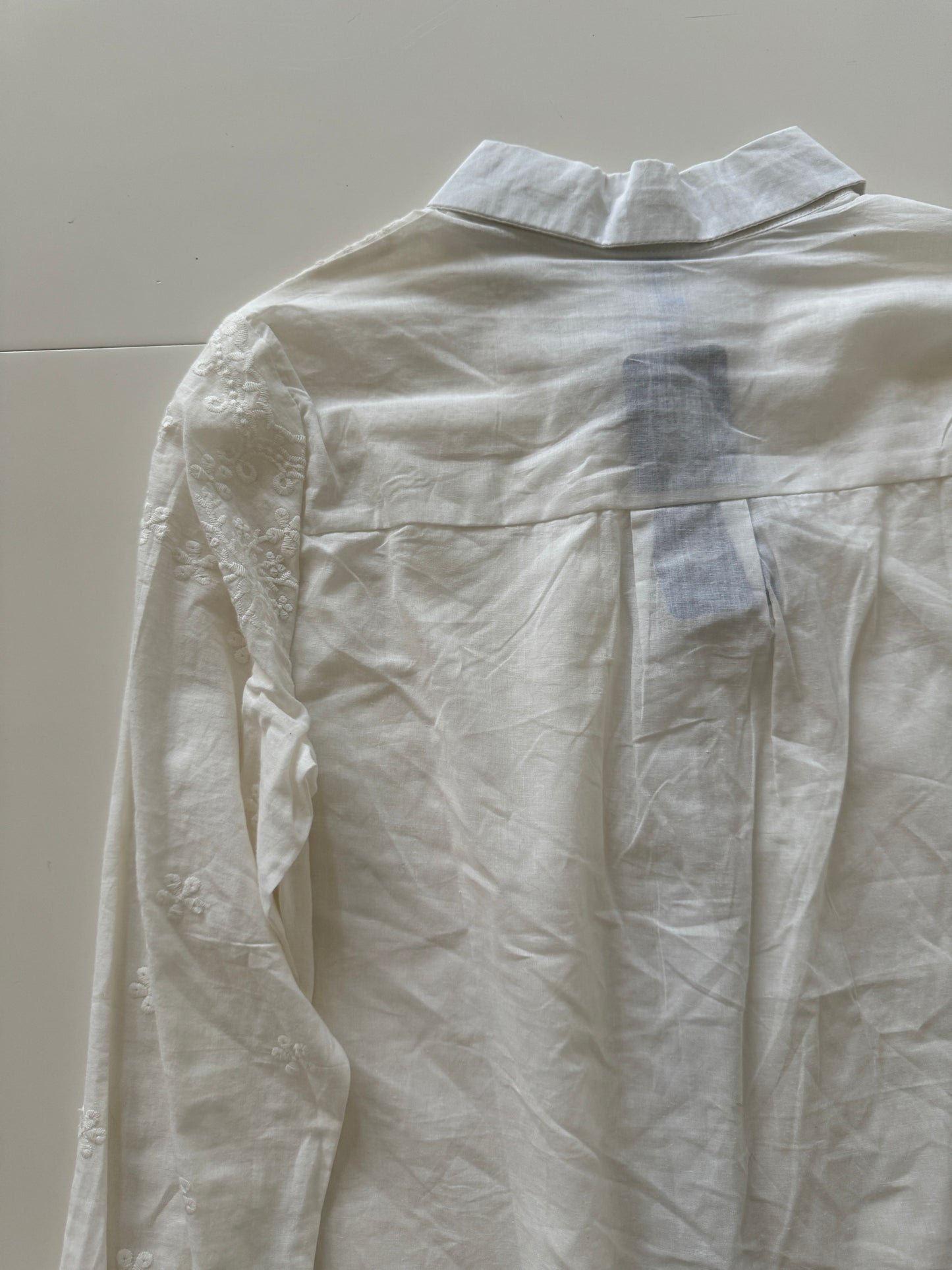 Camisa con flores bordadas, Talla 30, S, Mujer