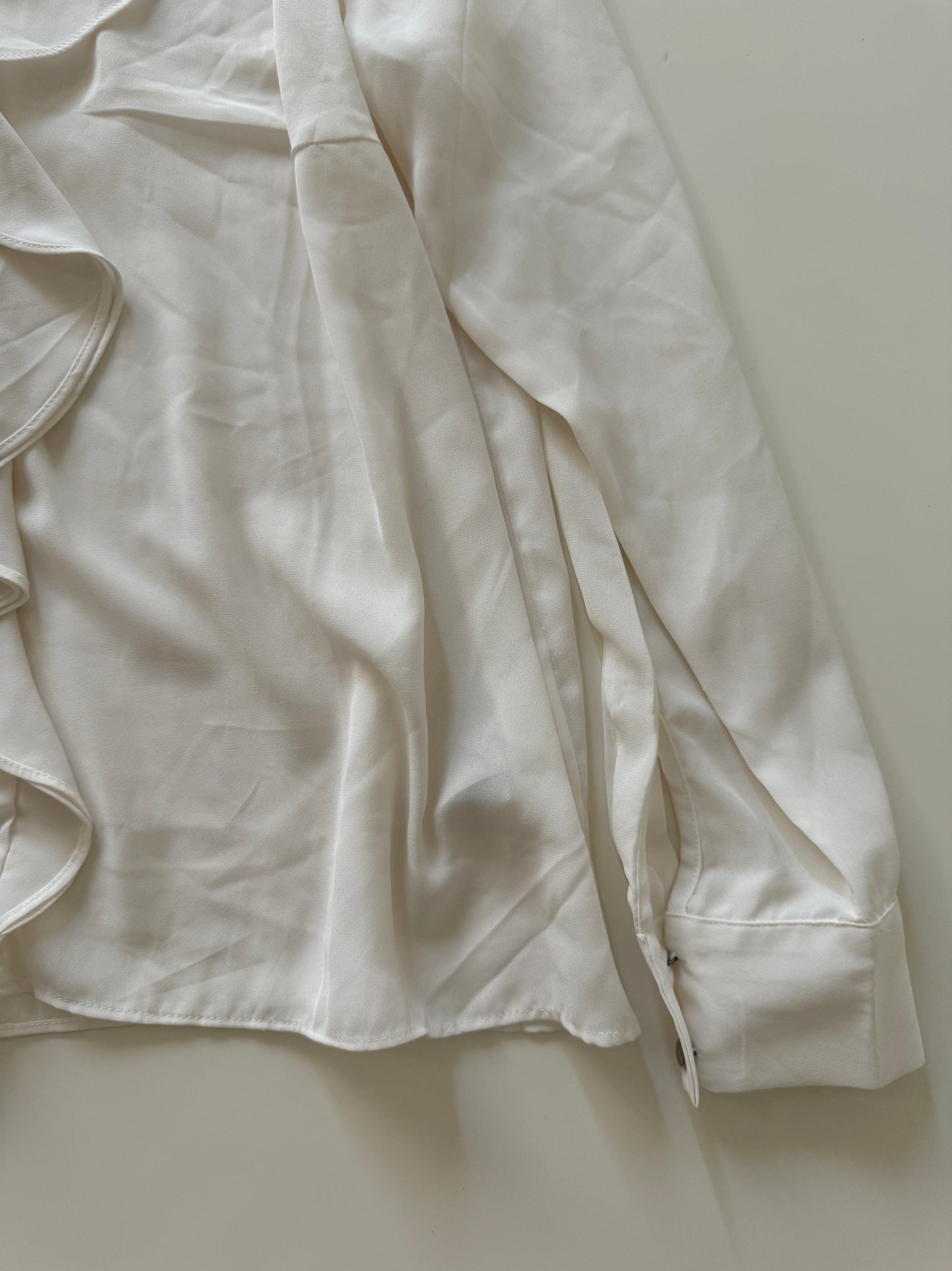 Blusa con escarolas, Talla M, 6, Mujer