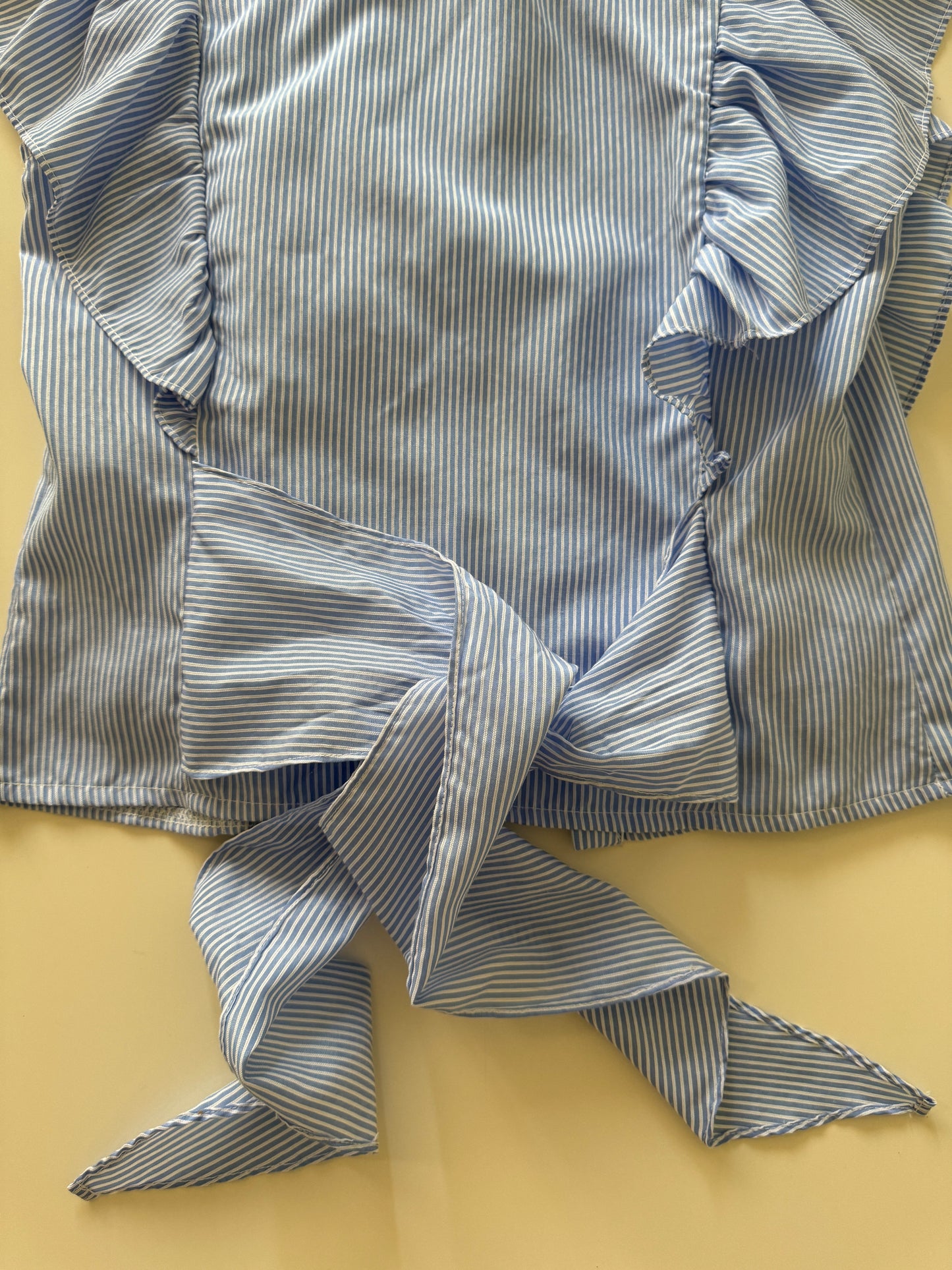 Camisa rayas con holanes, Talla S, Mujer