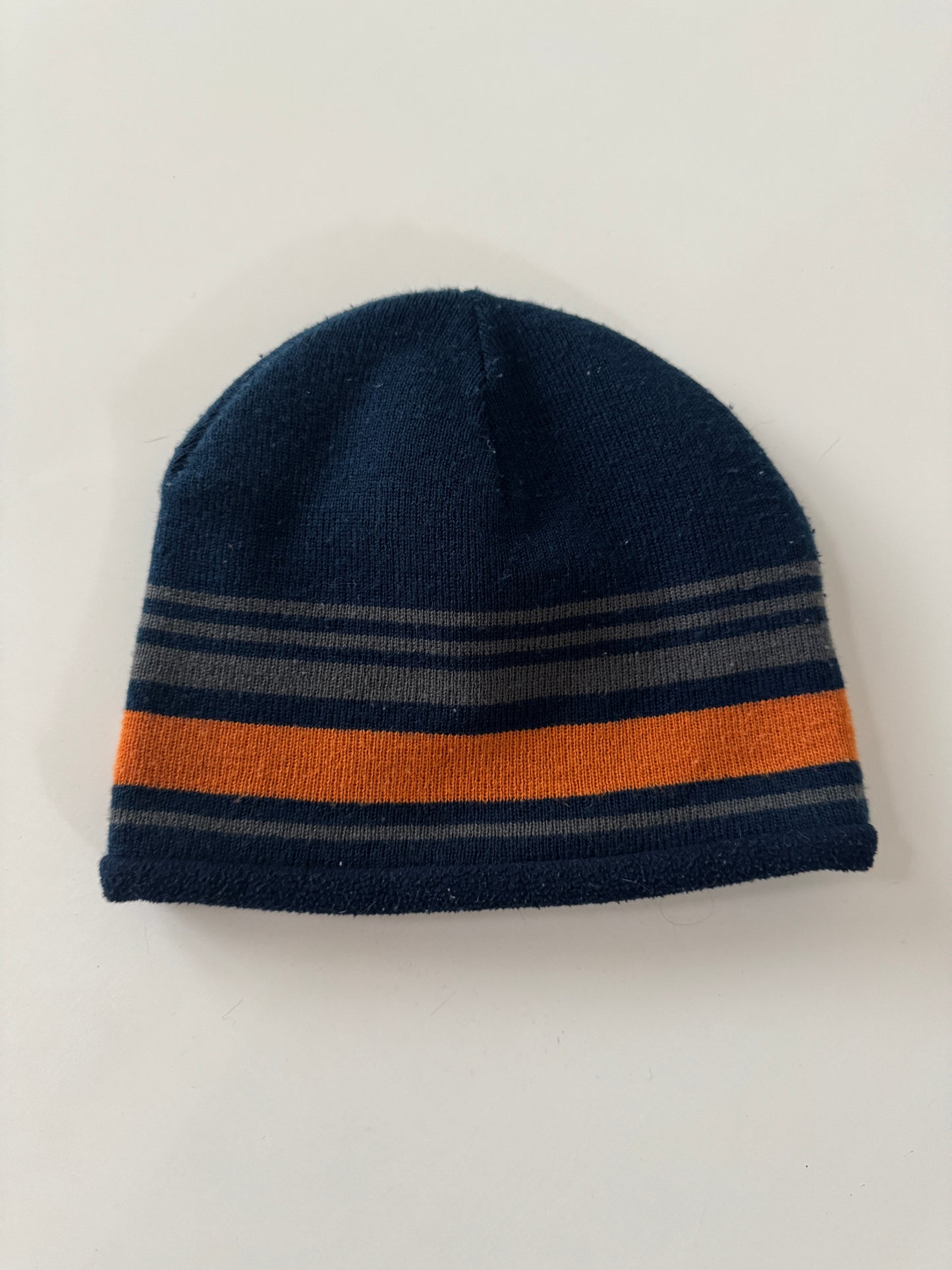 Beanie azul con franjas, Unitalla, Unisex