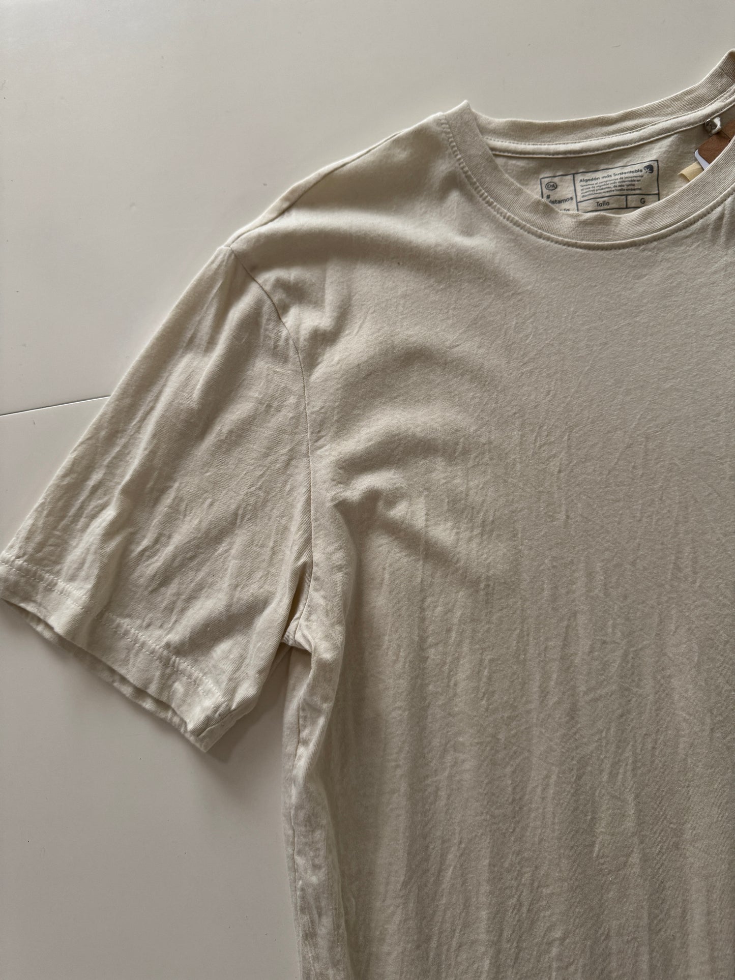 Playera beige basica, Talla L, Hombre, C&A