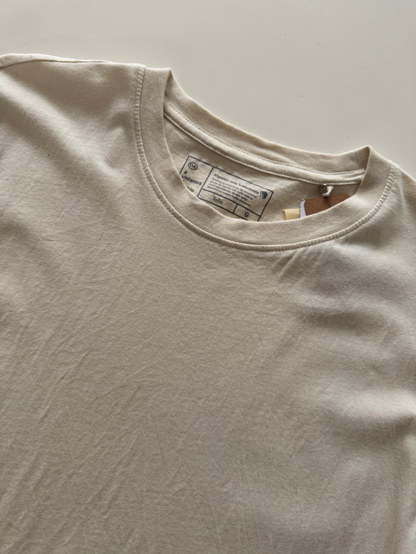 Playera beige basica, Talla L, Hombre, C&A