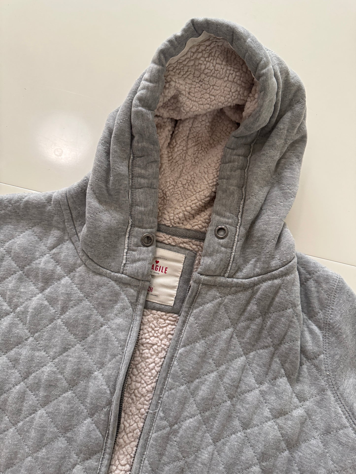 Chaqueta deportiva gris, Talla S, Mujer, Fragile