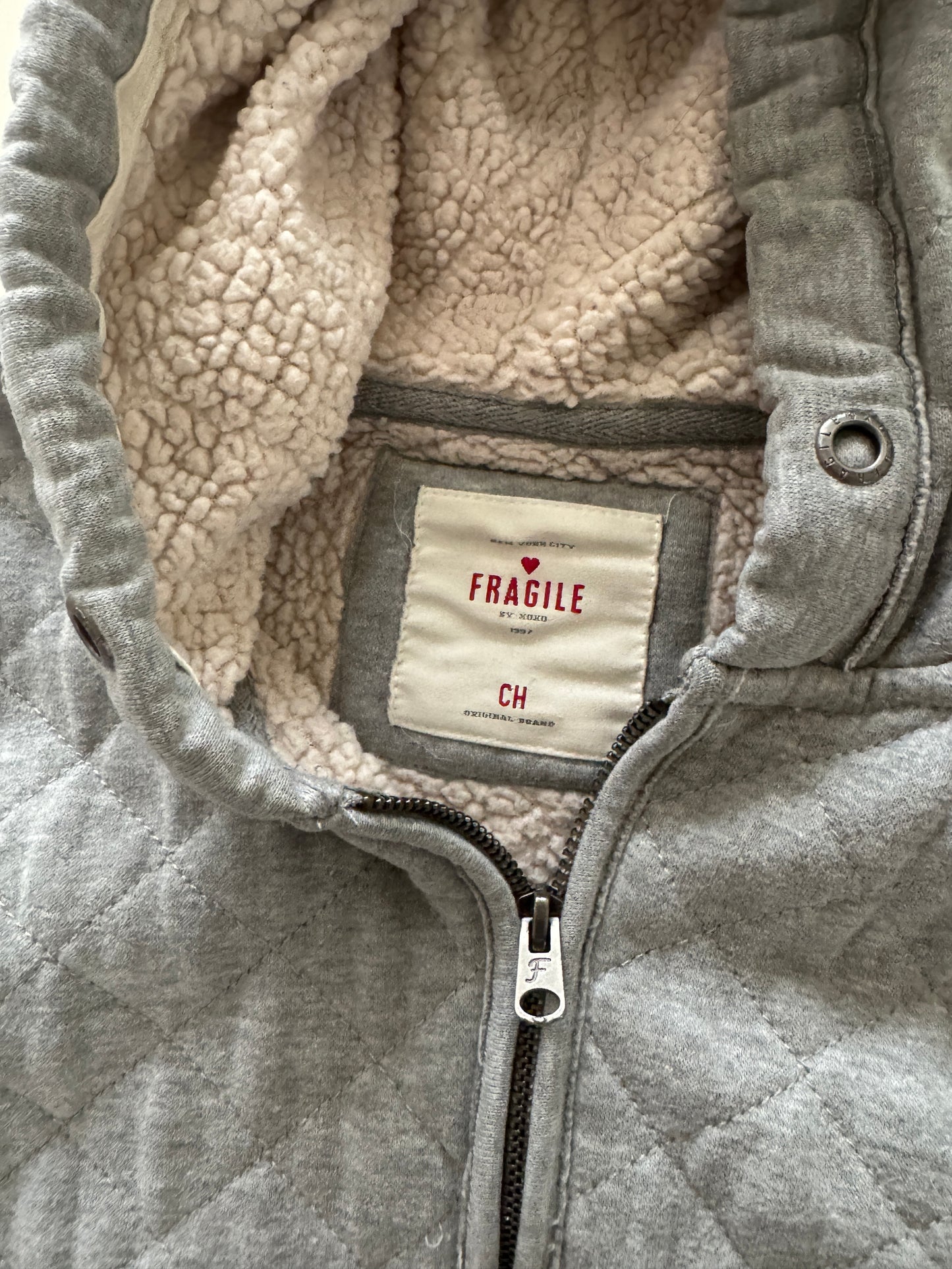 Chaqueta deportiva gris, Talla S, Mujer, Fragile