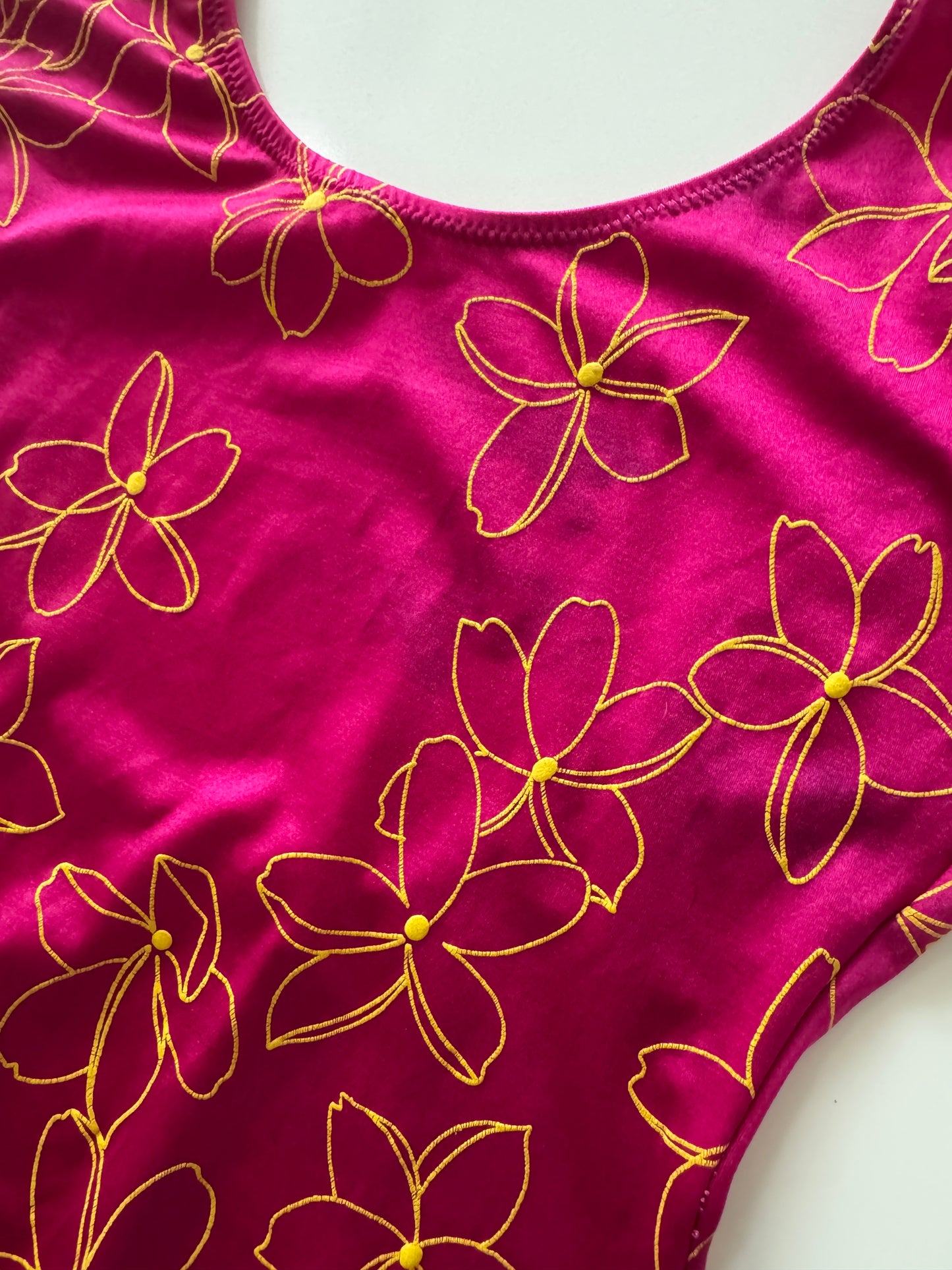 Body de licra estampada rosa, Talla S, Mujer