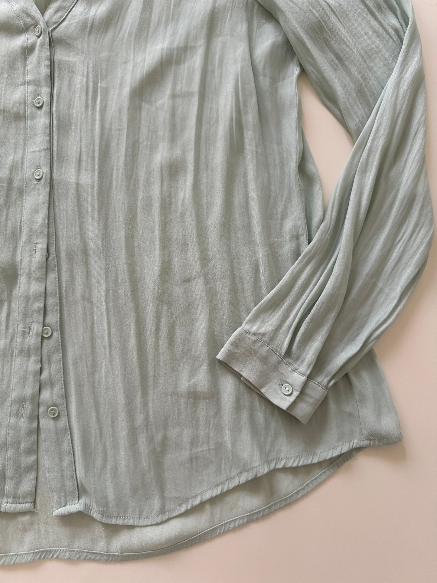 Camisa ligera color menta, Talla L, Mujer