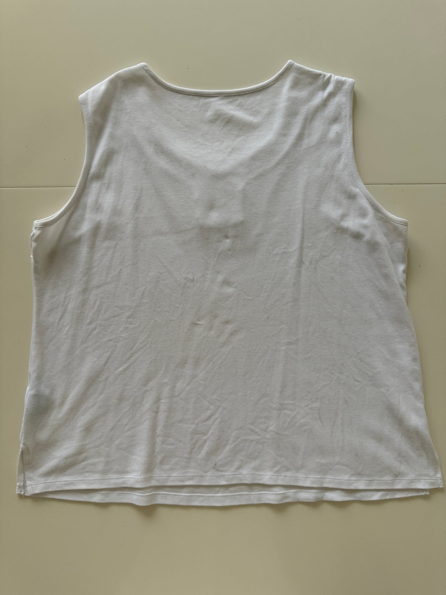 Blusa sin mangas blanca, Talla XL, Mujer