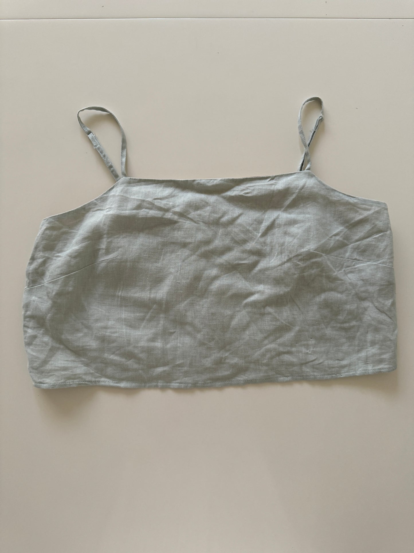 Crop top de ritantes 100% Lino, Talla M, Mujer