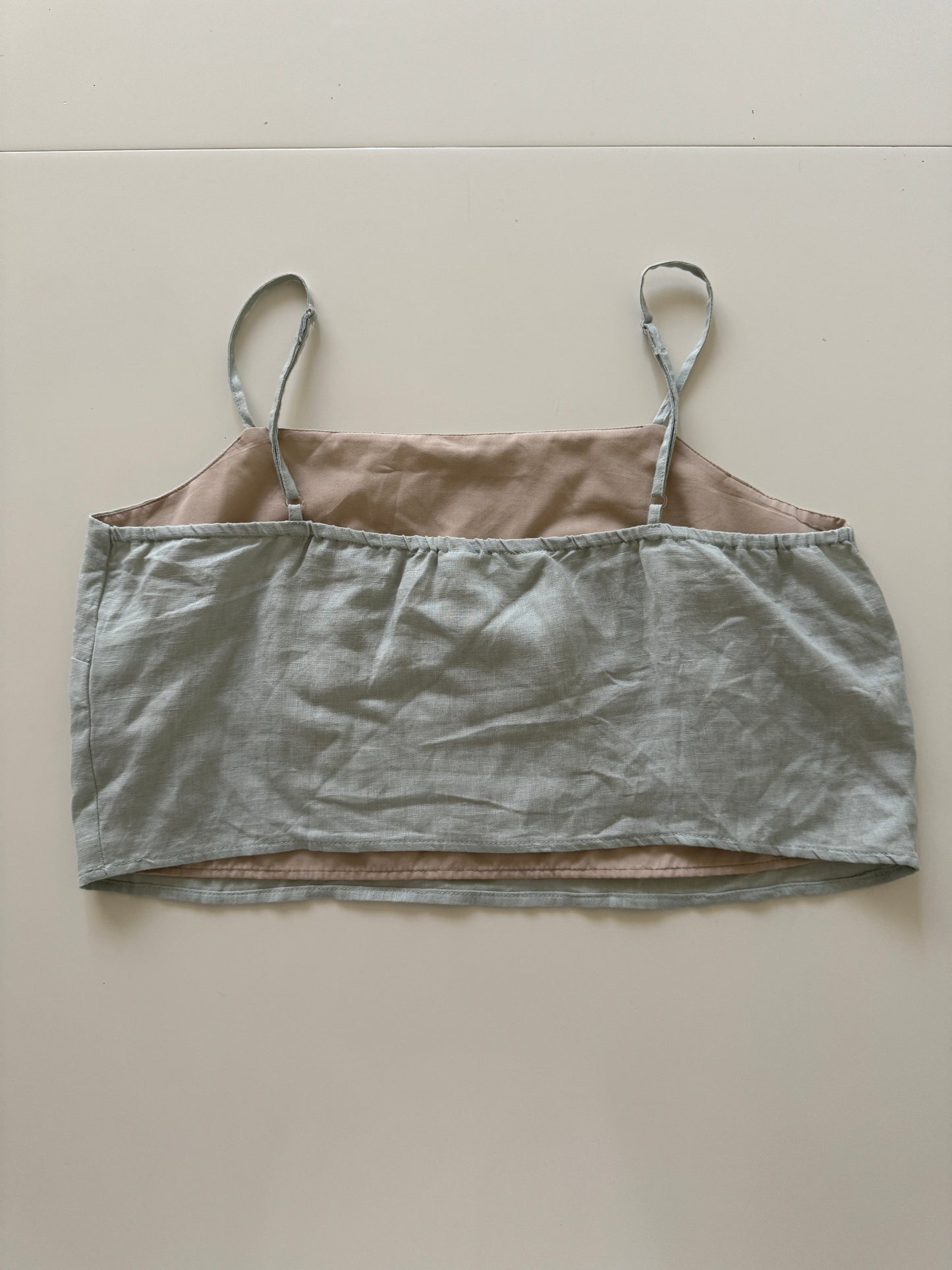 Crop top de ritantes 100% Lino, Talla M, Mujer