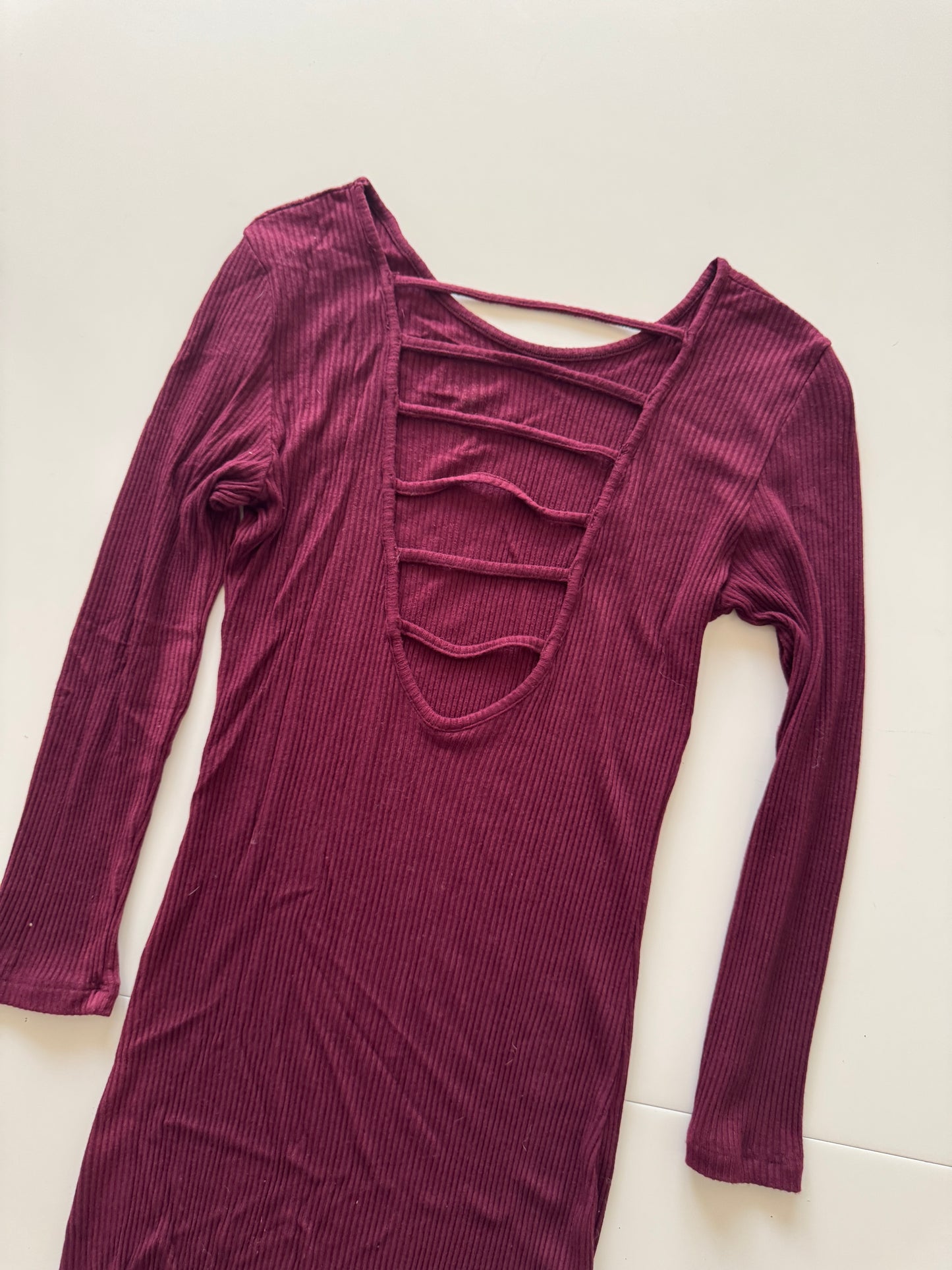Vestido de punto color vino, Talla M,28, Mujer, Lft