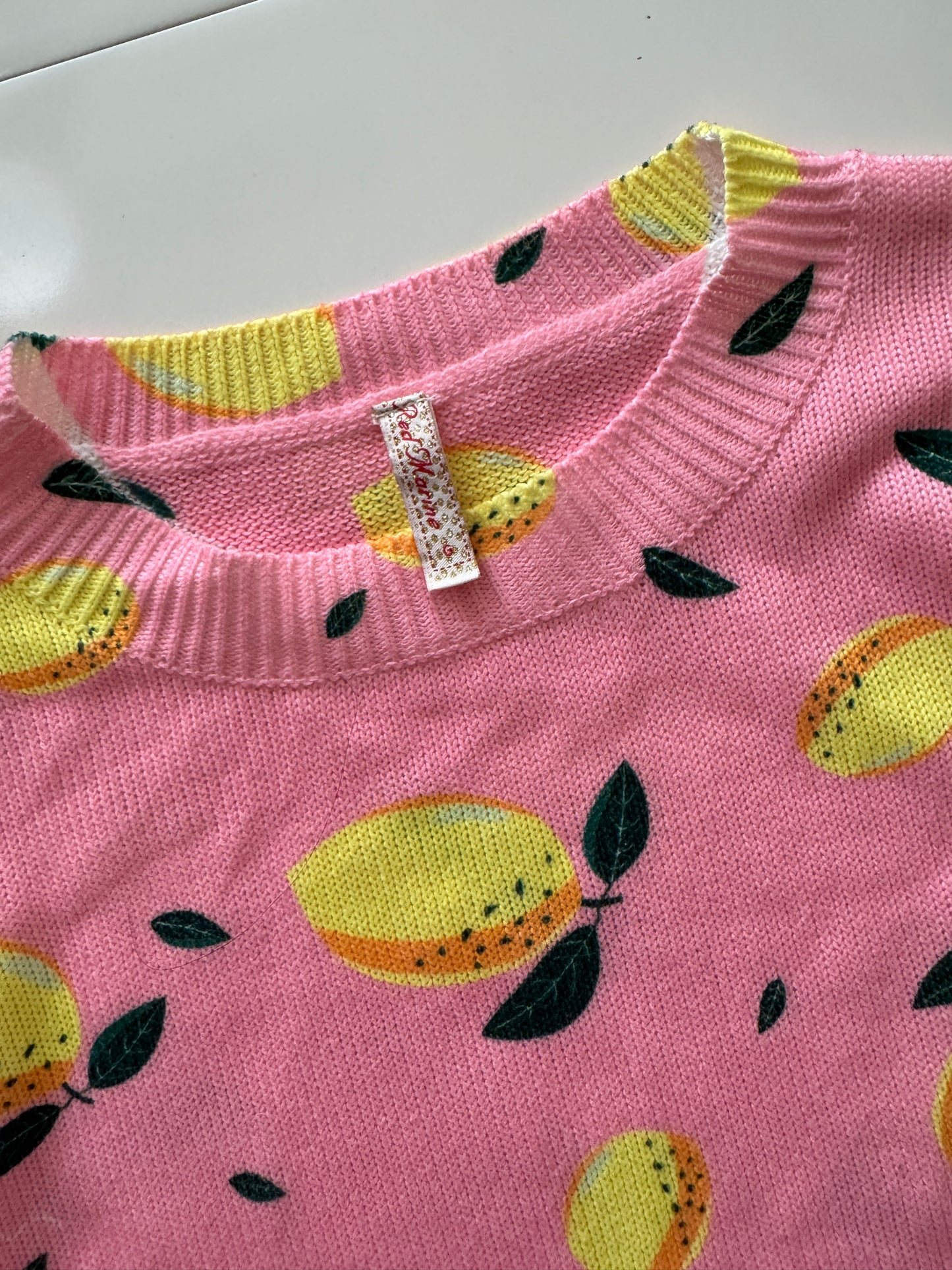 Playera de punto estampada, Talla L, Mujer, Red Marine