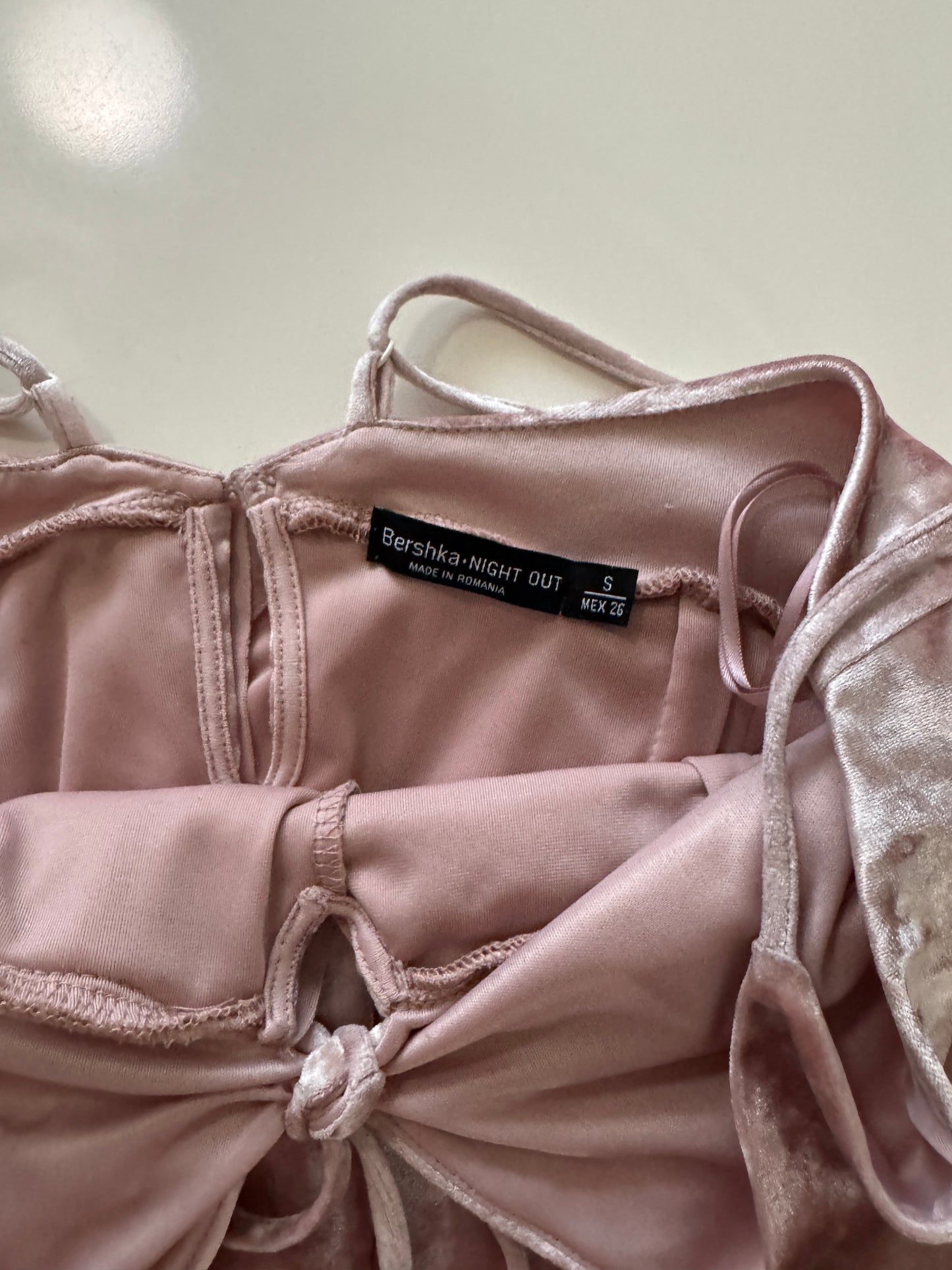 Jumper de terciopelo rosa, Talla S,26, Mujer, Bershka Nigth Out