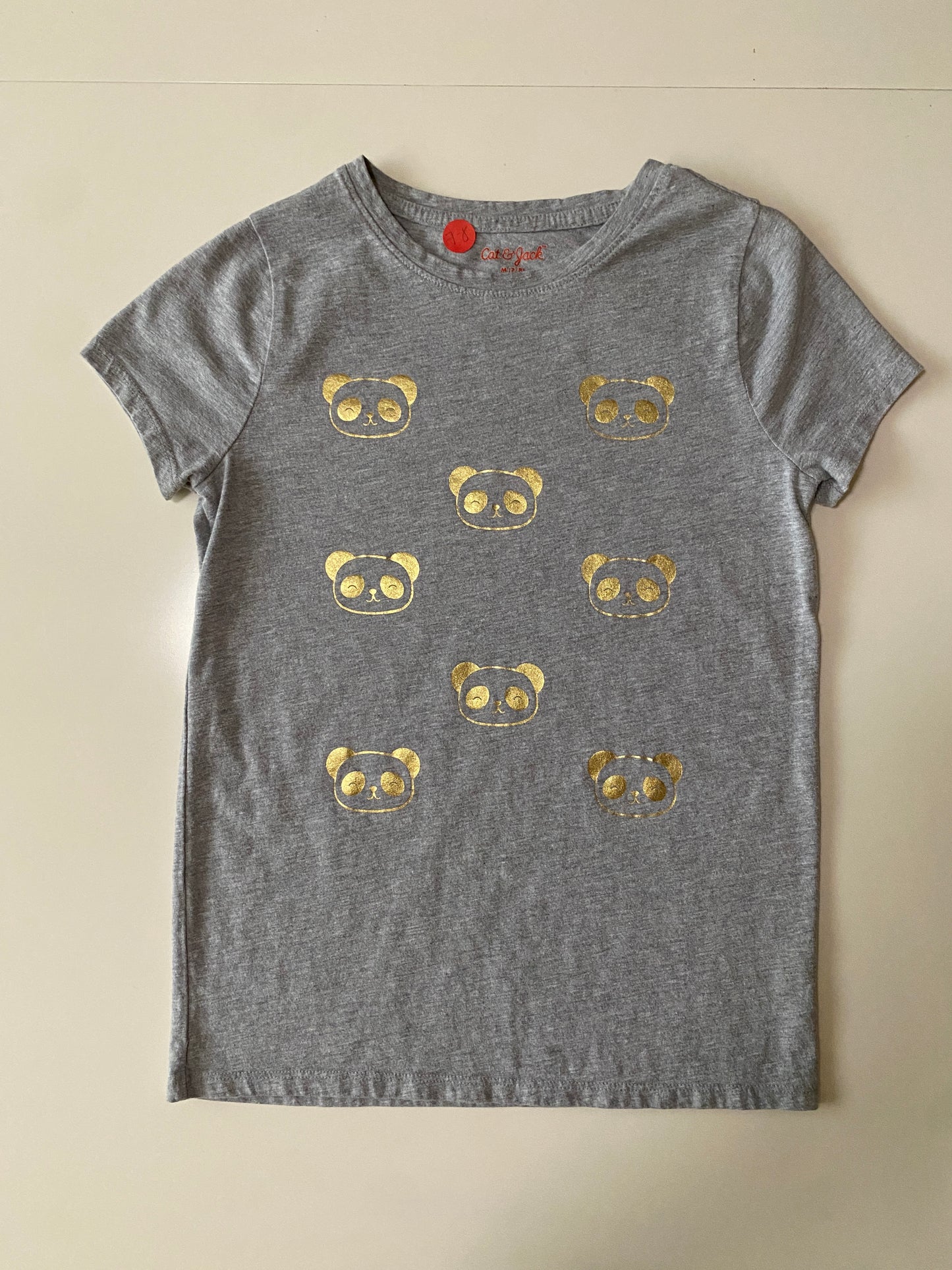 Playera estampada gris, Talla M (7-8), Niña