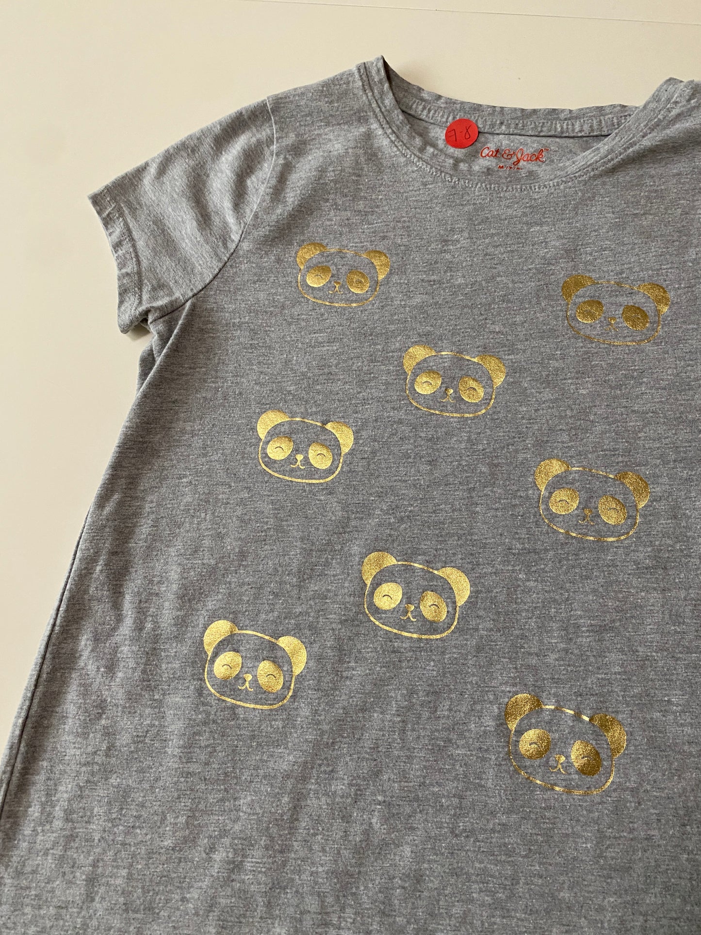 Playera estampada gris, Talla M (7-8), Niña