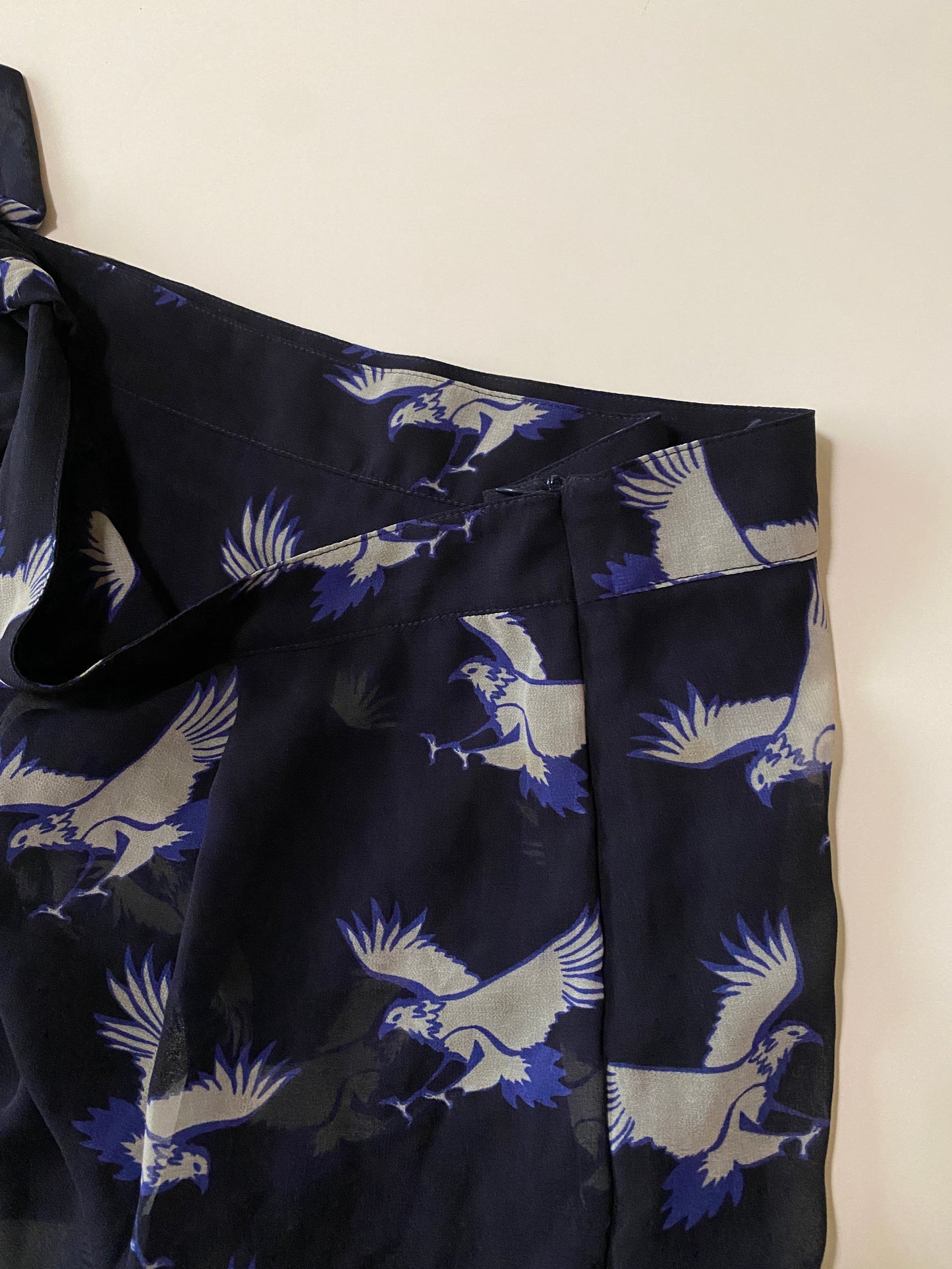 Mini falda azul estampada, Talla M, 28, Mujer