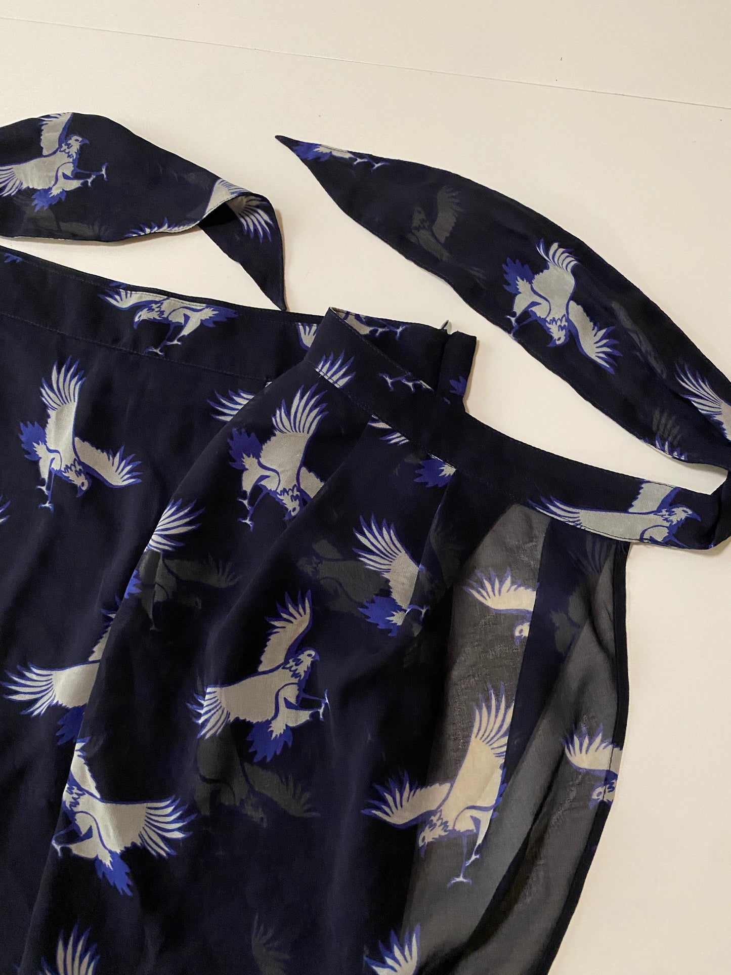 Mini falda azul estampada, Talla M, 28, Mujer